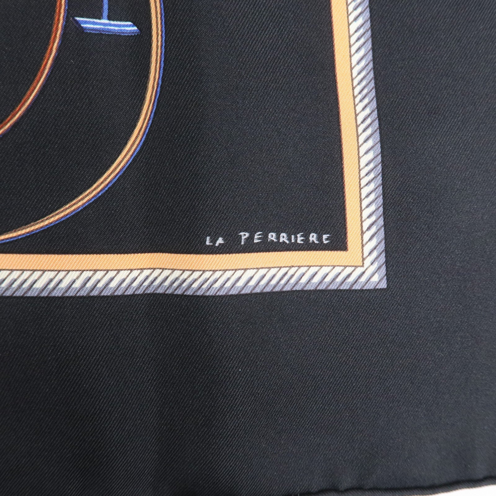 HERMES Carre 90 Silk 100% Scarf CAVALIERS FEULS Knight Print Navy Used