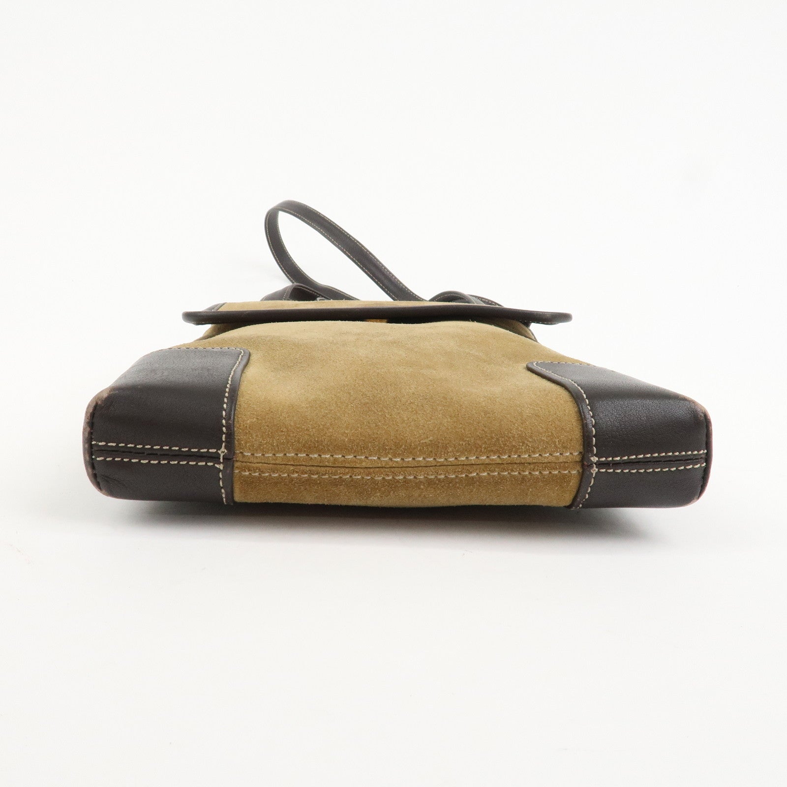 LOEWE Anagram Suede Leather Shoulder Bag Crossbody Bag Brown