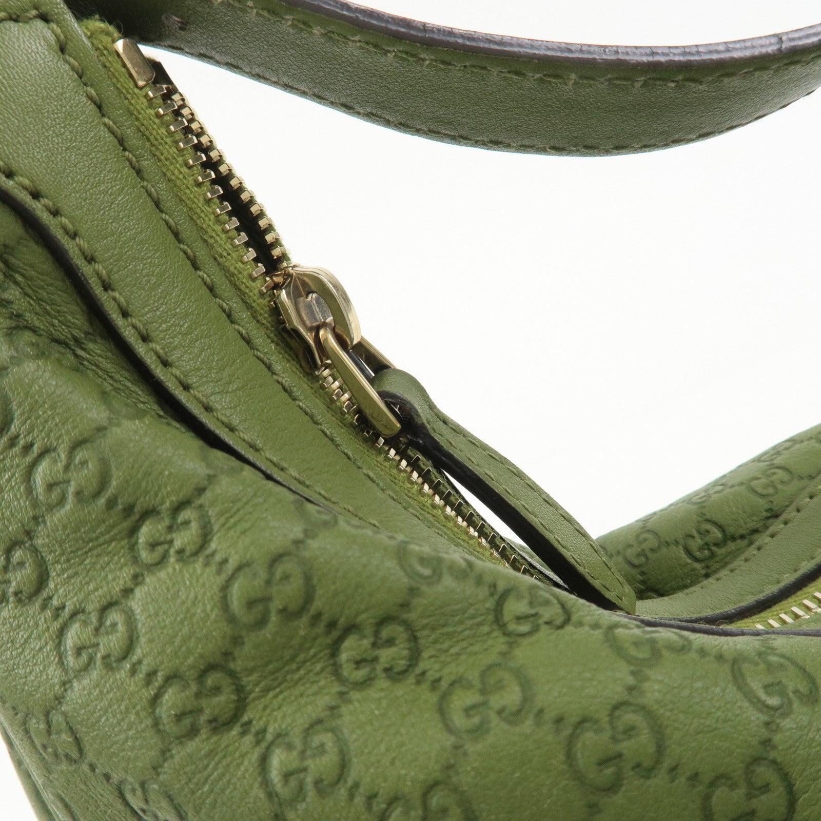 GUCCI Micro Guccissima Leather Shoulder Bag Hand Bag Green 309618