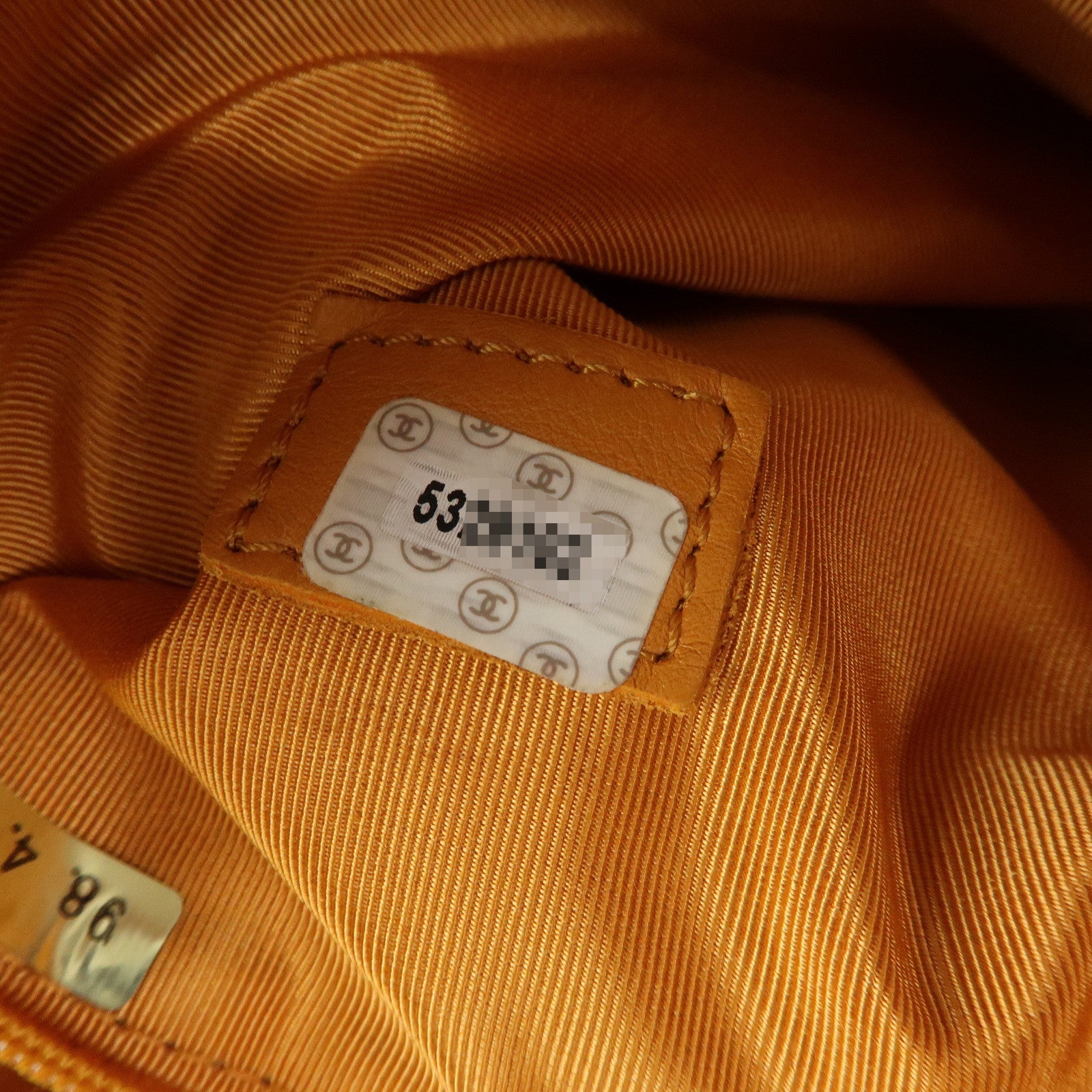 CHANEL COCO Mark Leather Tote Bag Shoulder Bag Orange
