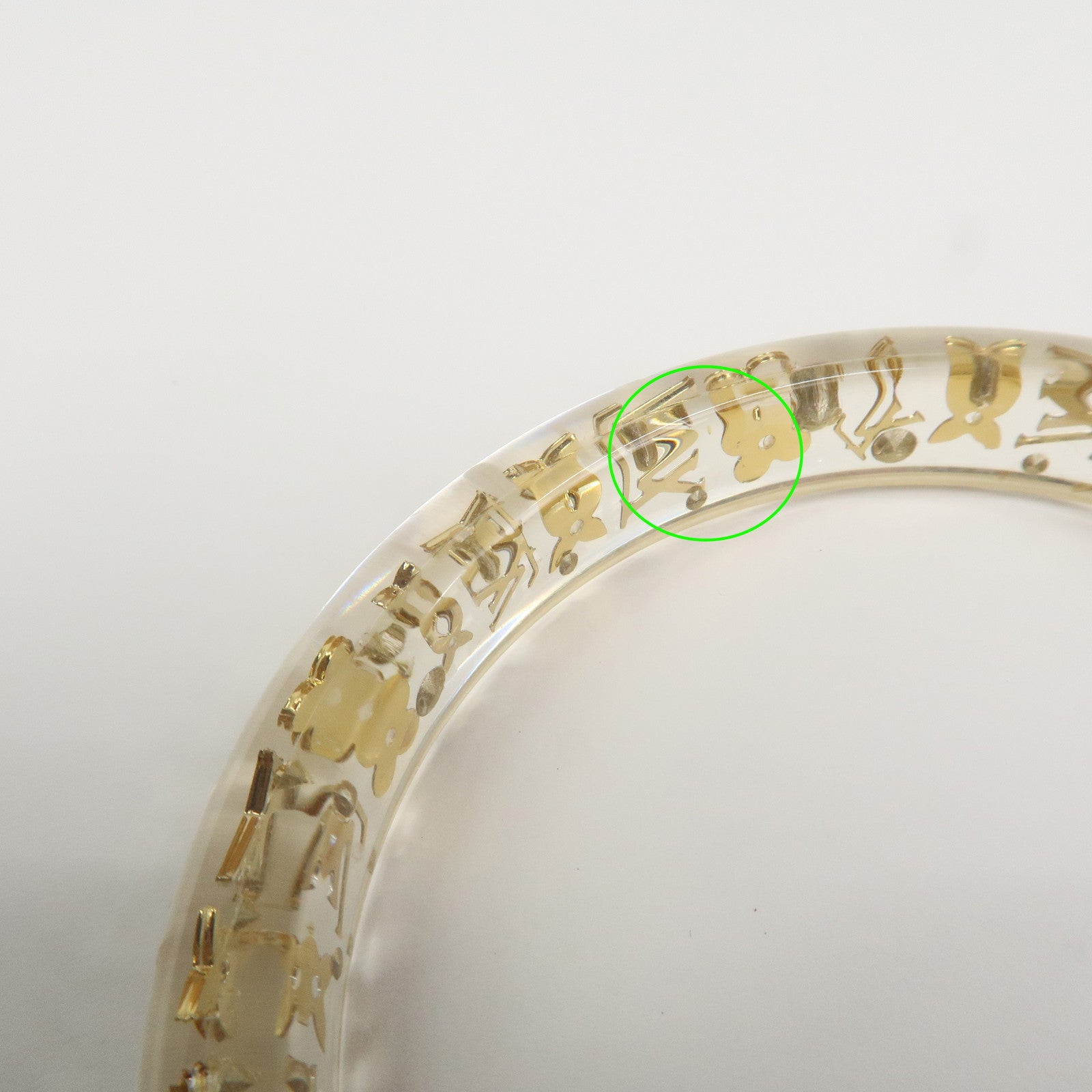 Louis Vuitton Bracelet Inclusion TPM Bangle Transparent Gold M65866