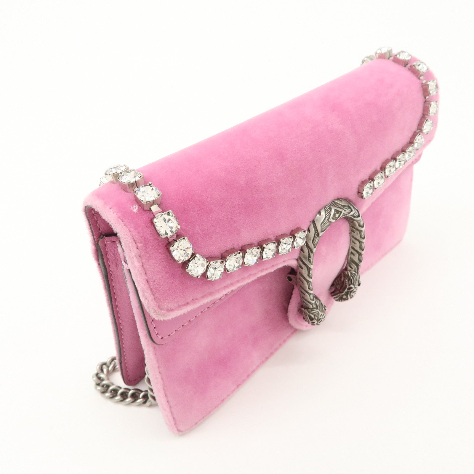 GUCCI Dionysus Super Mini Bag Leather Chain Shoulder Bag 476432 Used