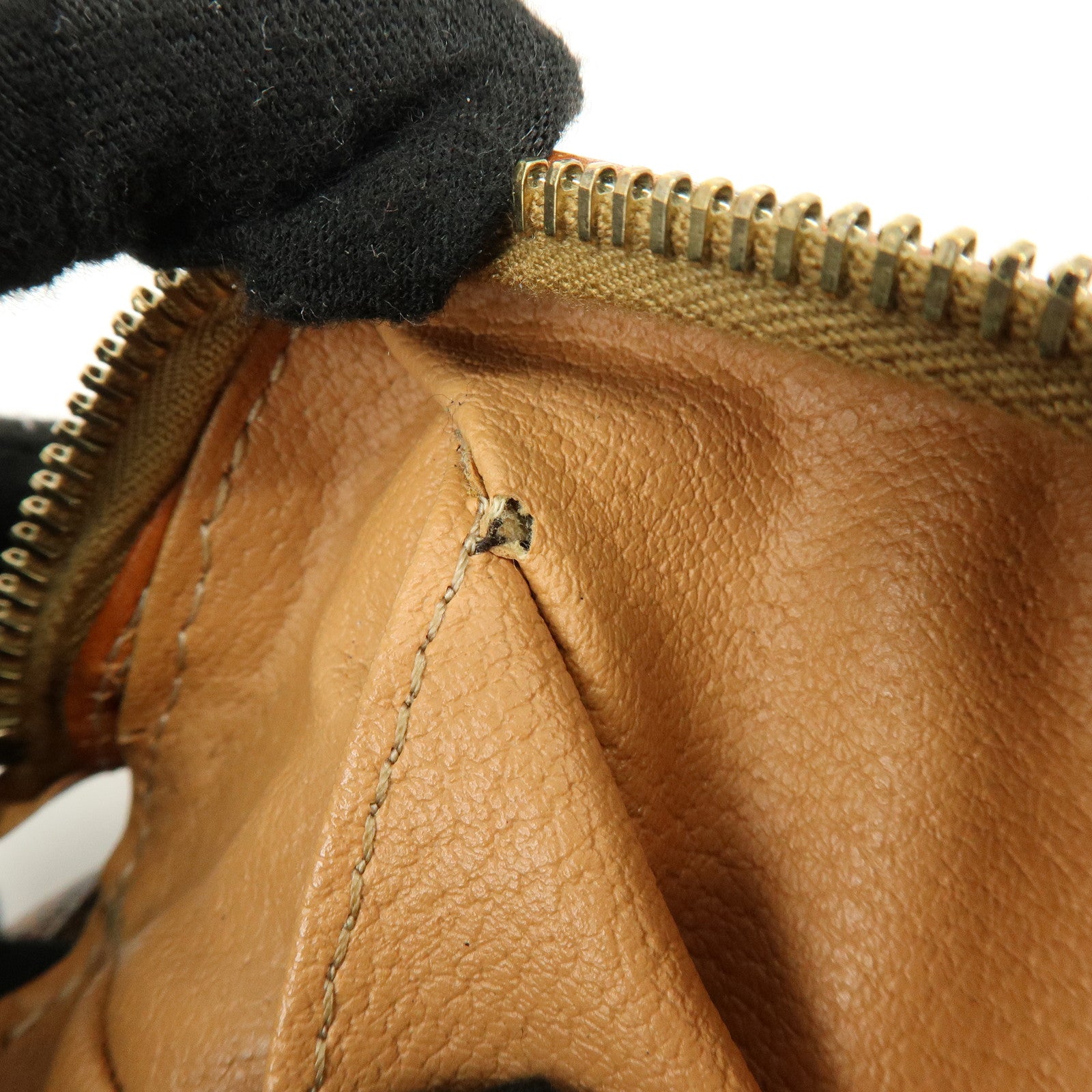 CELINE Macadam PVC Leather Pouch Cosmetic Pouch Brown