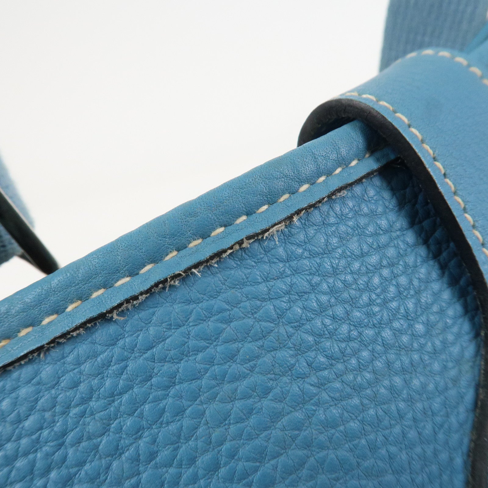 HERMES Leather Rodeo Du Shoulder Bag H Logo Light Blue