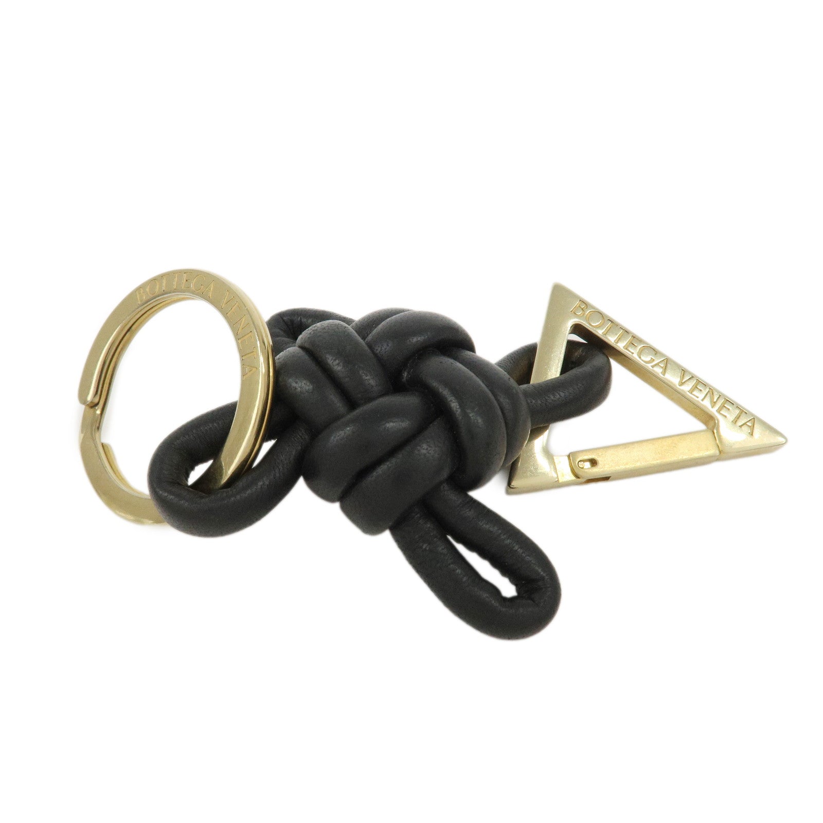 BOTTEGA VENETA Nappa Leather Bag Charm Key Chain Black