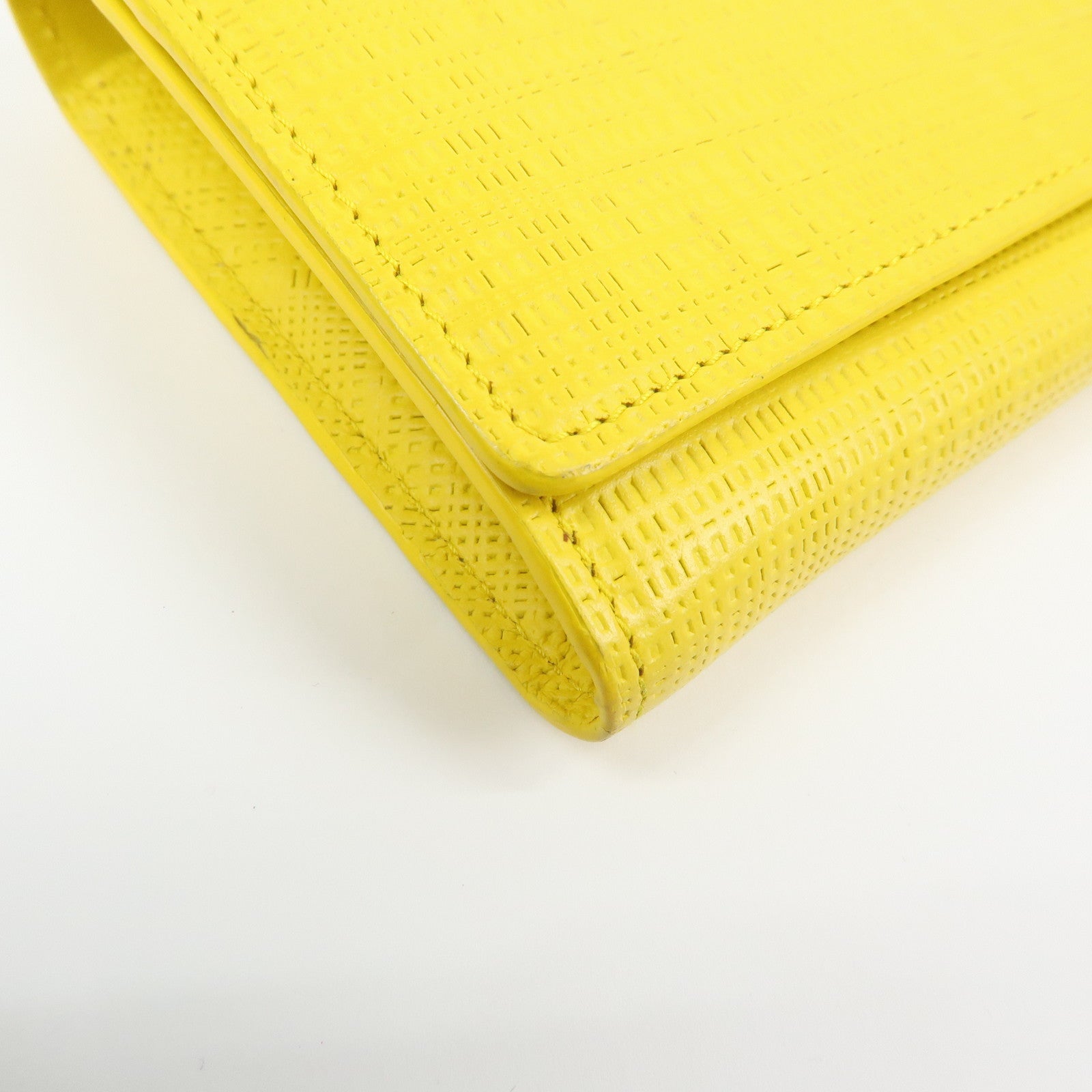 LOEWE Anagram Calf Bi-fold Leather Long Wallet Yellow