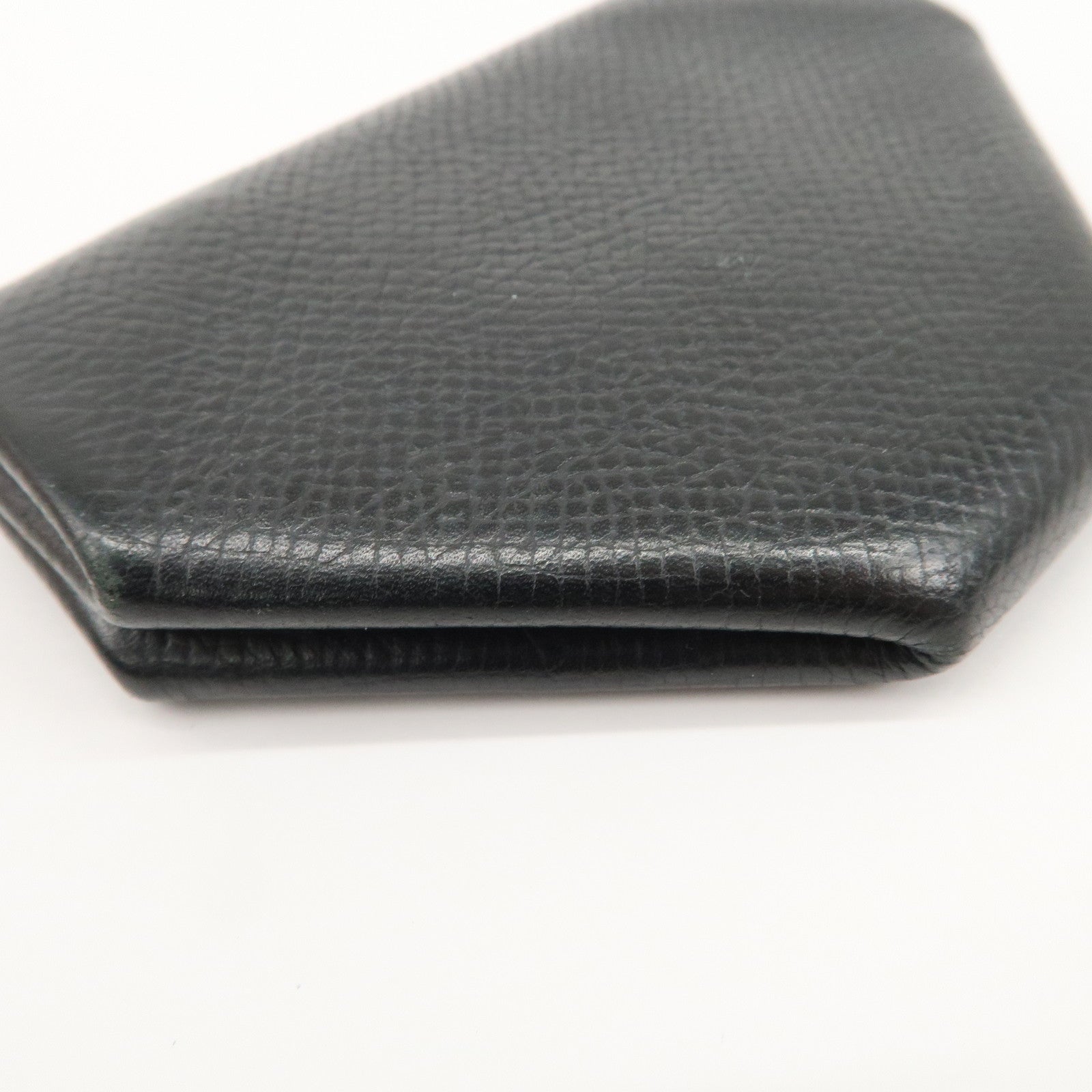 HERMES Ruban Quatre Vo Epson I Stamped Coin Case Black Silver HDW Used