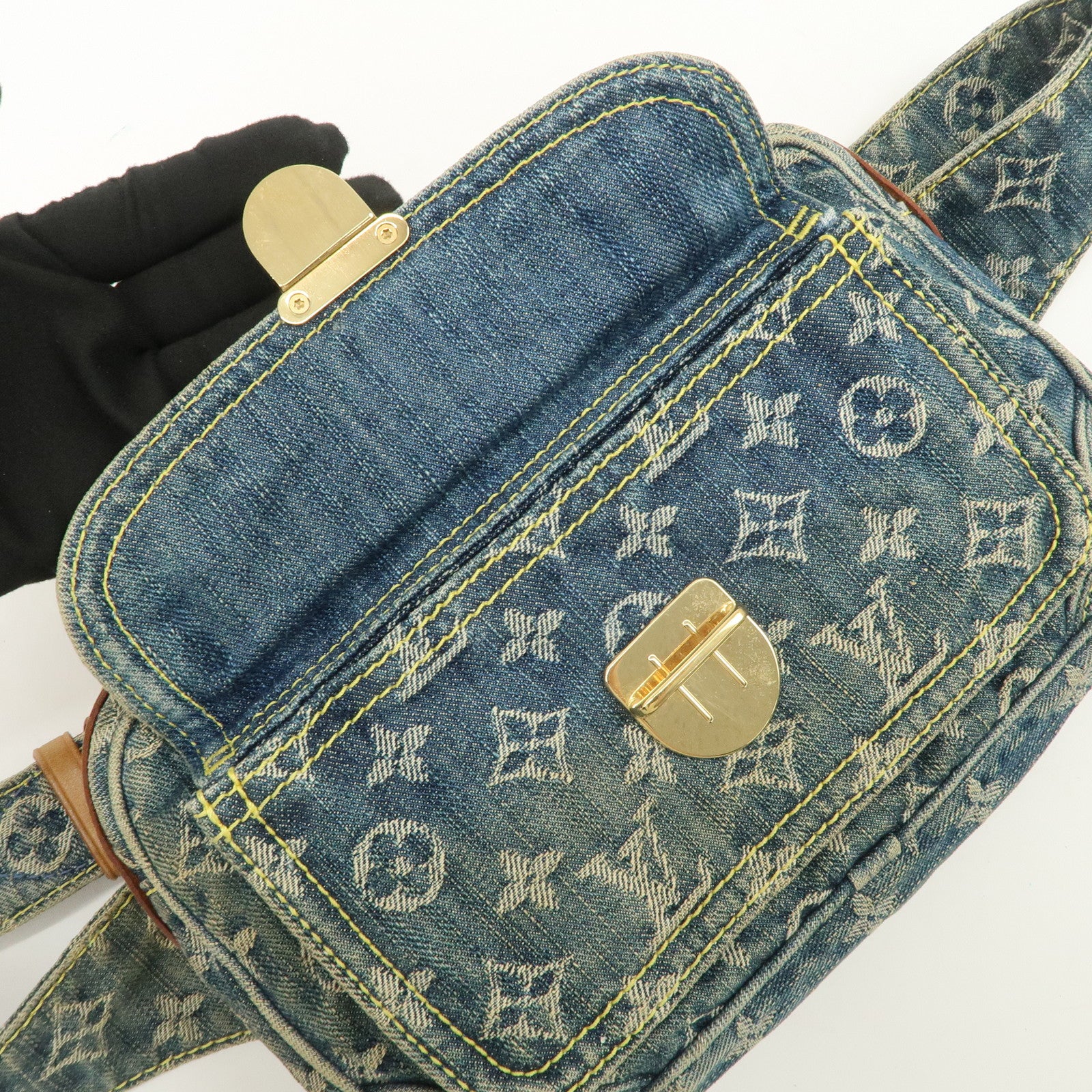 Louis Vuitton Monogram Denim Bum Bag Waist Bag Blue M95347