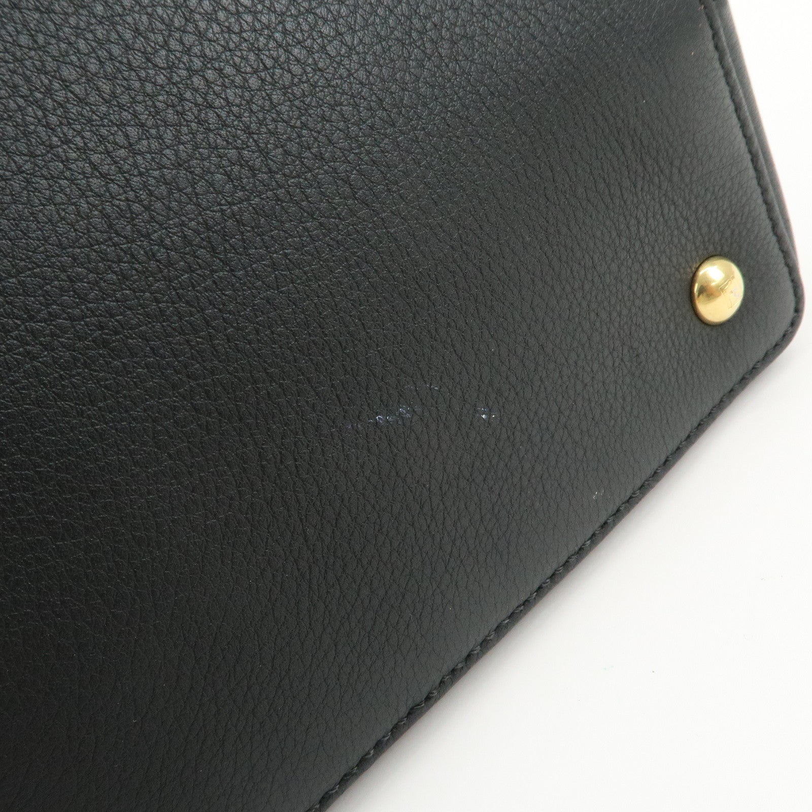 FENDI Petit 2Jours Leather 2Way Bag Hand Bag Black 8BH253