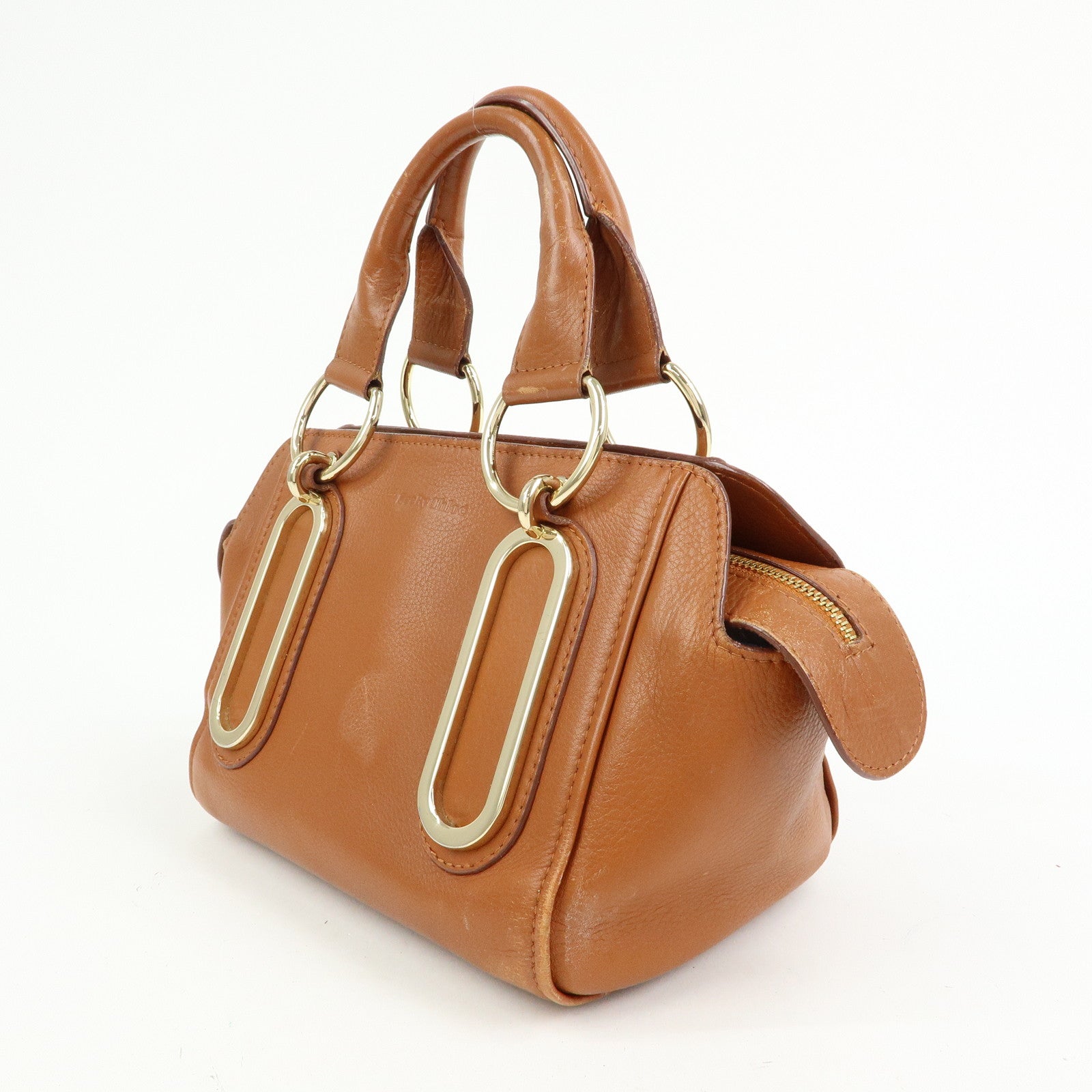Chloe See by Chloe Page Leather 2Way Bag Hand Bag Brown