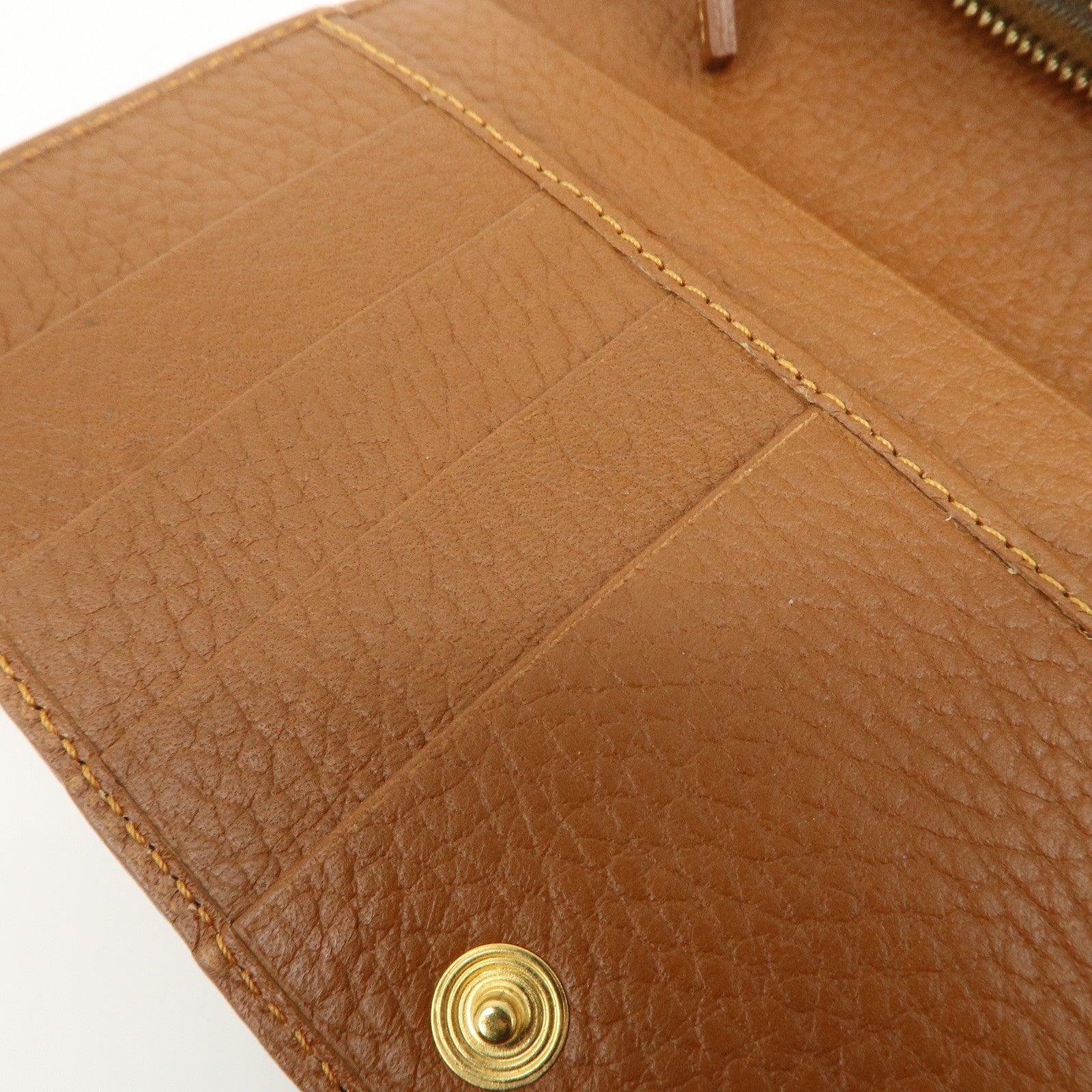 FENDI Zucchino Canvas Long Flap Wallet Camel 8M0179