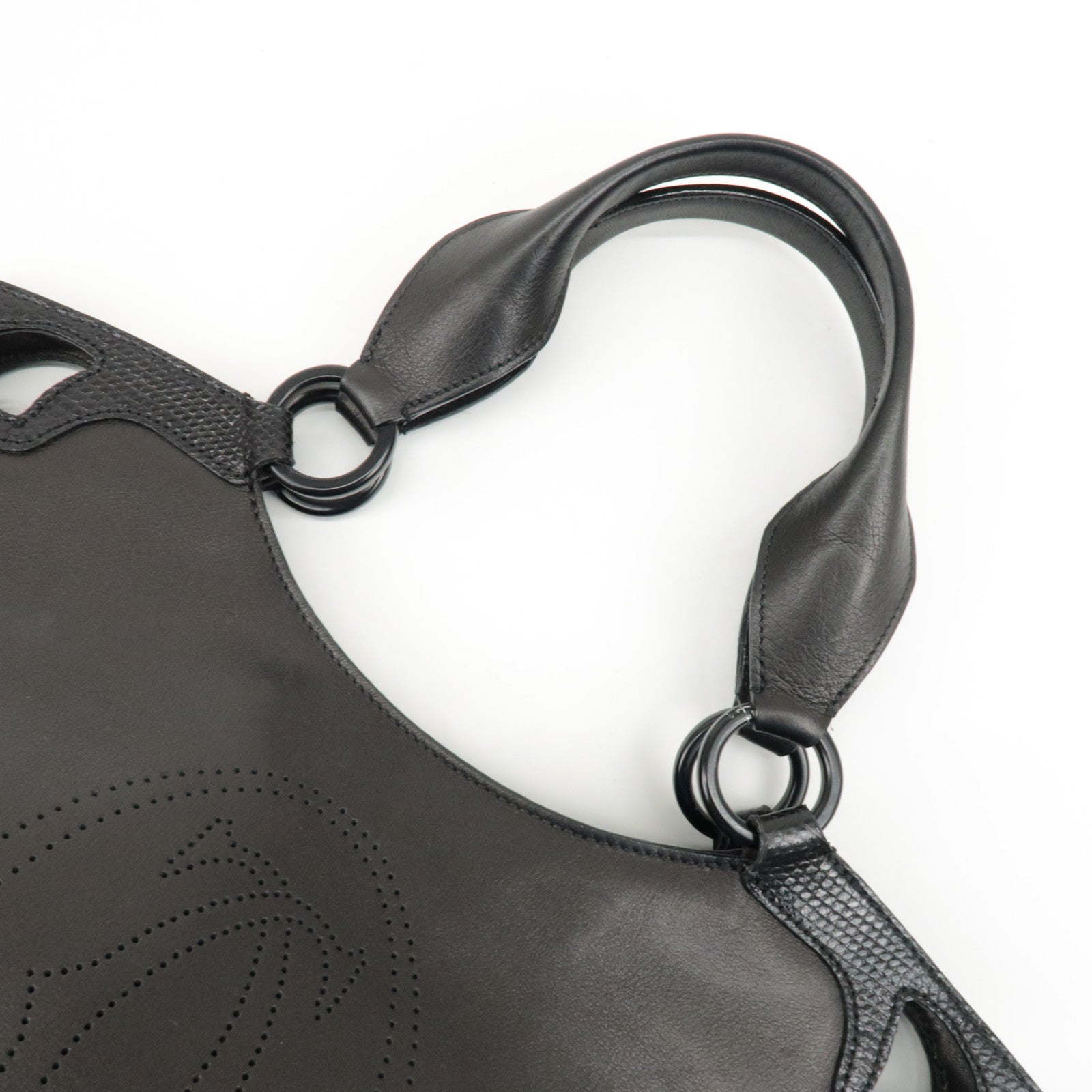 Cartier Must Line Leather Marcello Hand Bag Black Used