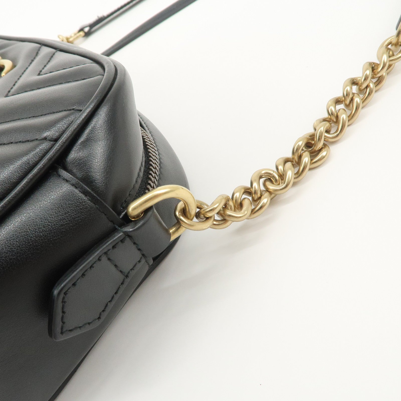 GUCCI GG Marmont Leather Shoulder Bag Crossbody Bag Black 447632