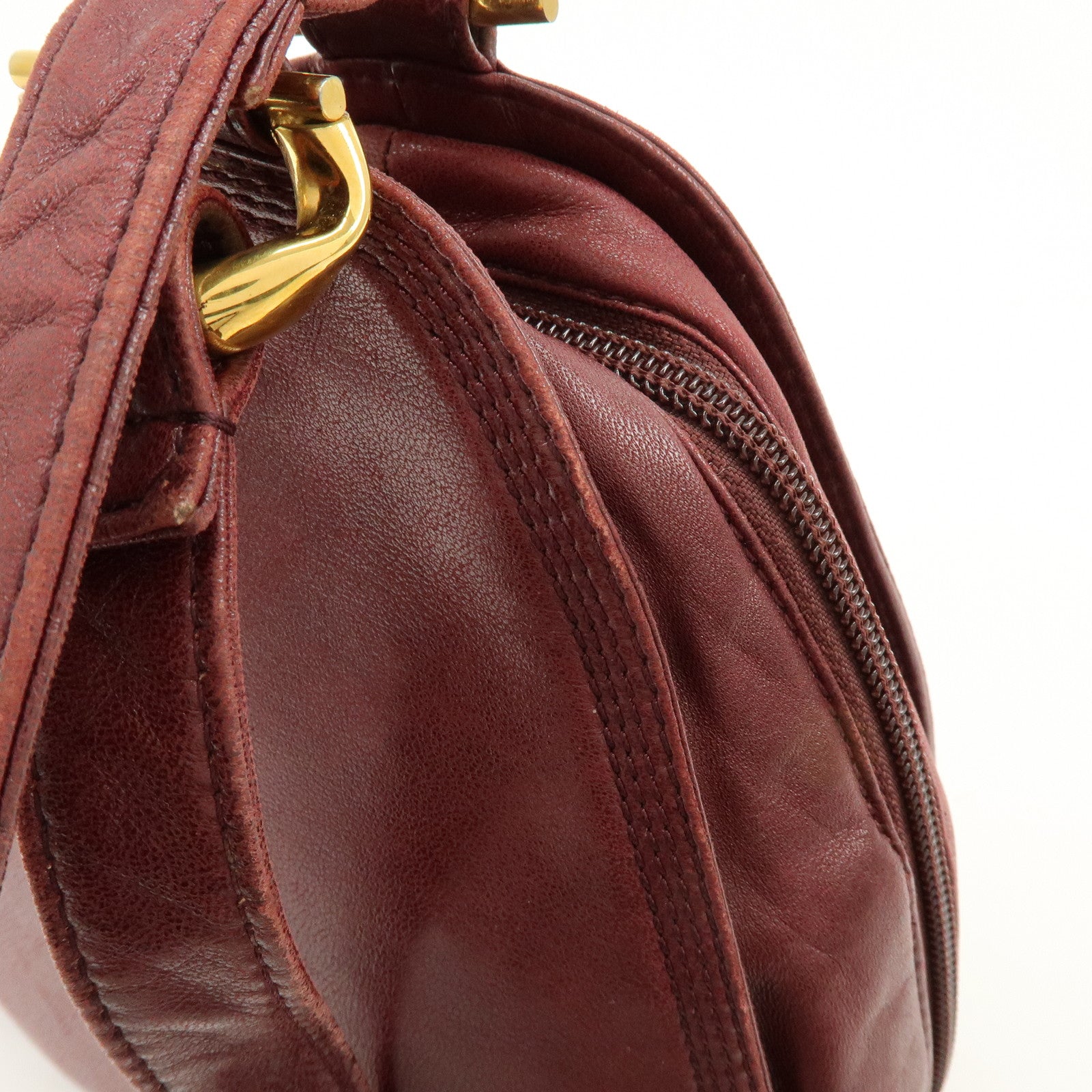 LOEWE Anagram Leather Shoulder Bag Crossbody Bag Bordeaux