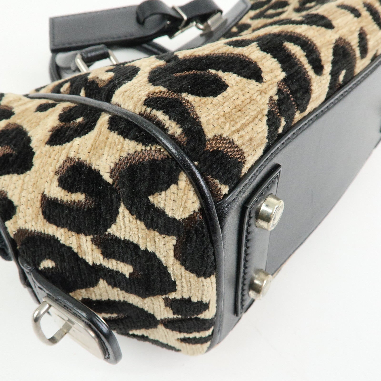 Louis Vuitton Jacquard Canvas Leather Leopard Baby Hand Bag M94257