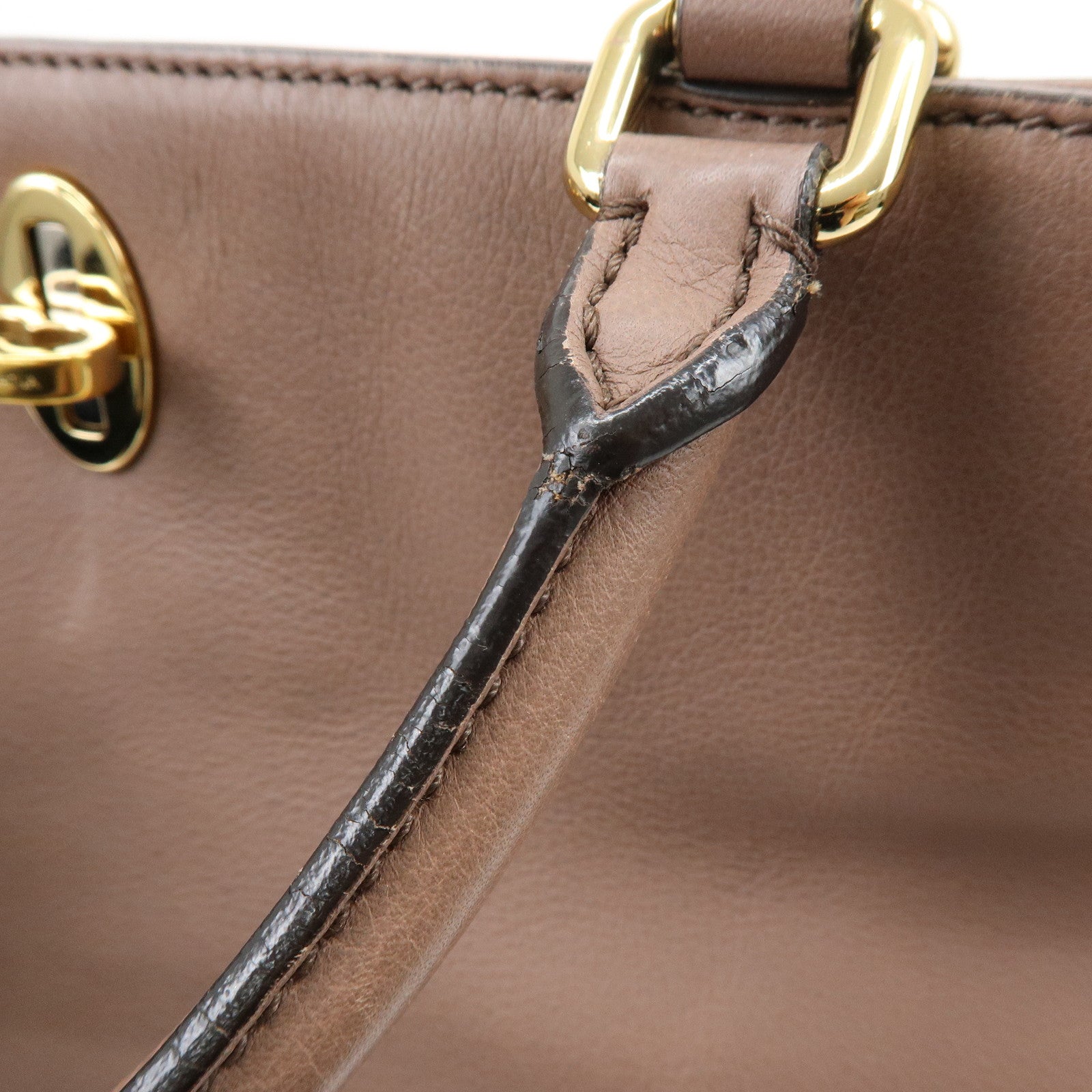 Dolce & Gabbana Leather 2Way Bag Hand Bag Shoulder Bag Brown