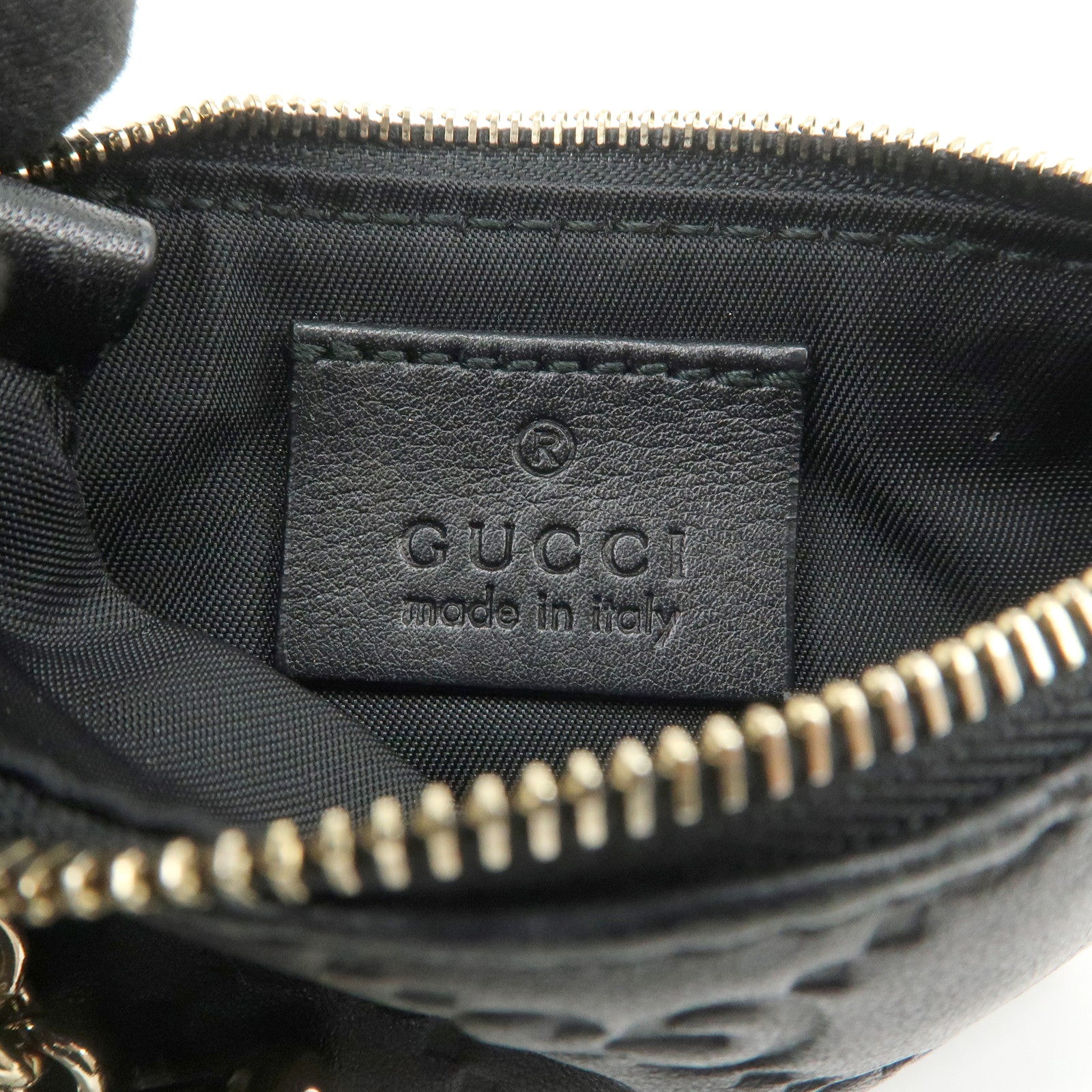 GUCCI Guccissima Leather Coin Case Key Case Black 233183