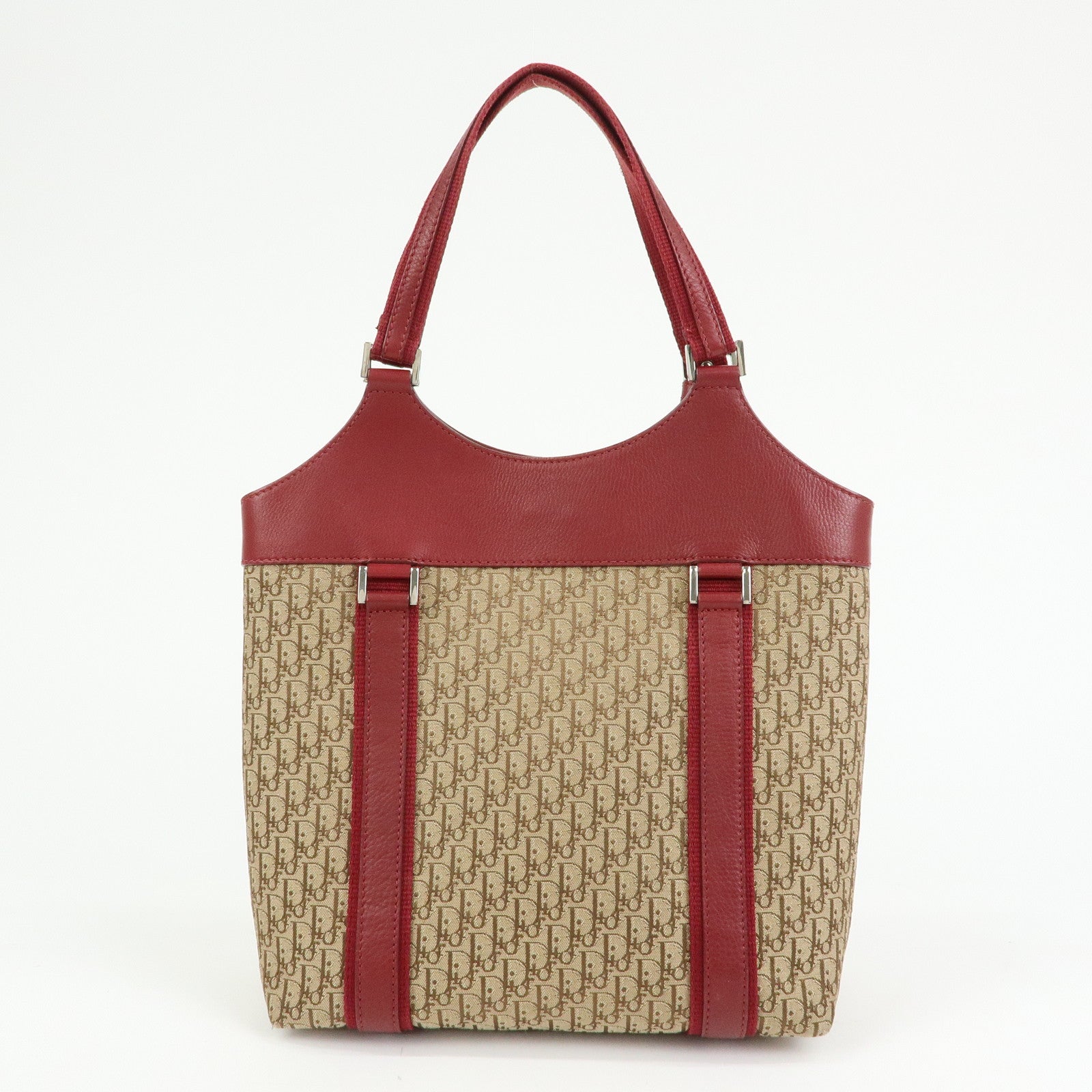 Christian Dior Street Chic Trotter Jaquard Canvas Leather Hand Bag