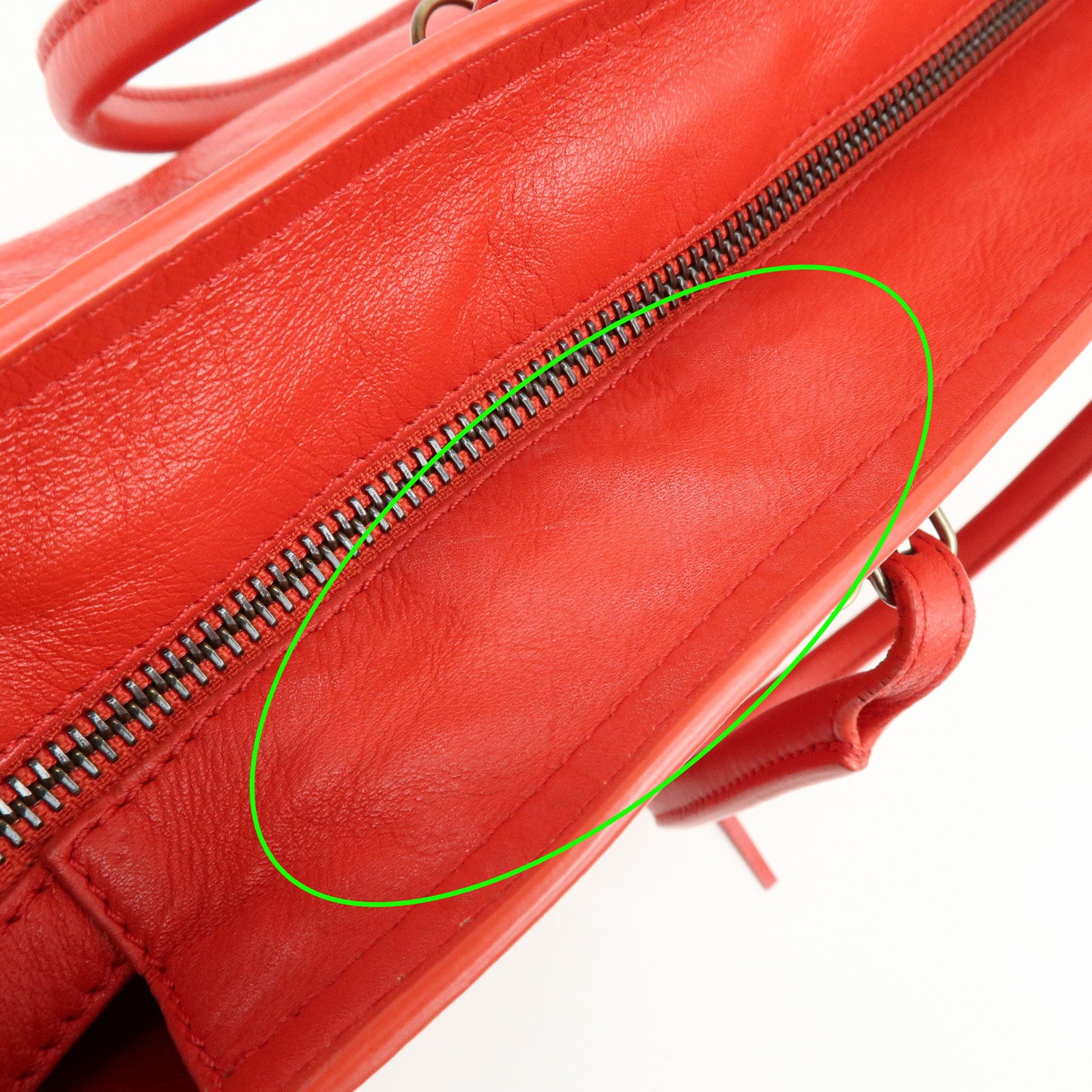 BALENCIAGA Paper Office Zip Leather Tote Bag Hand Bag Red 327771