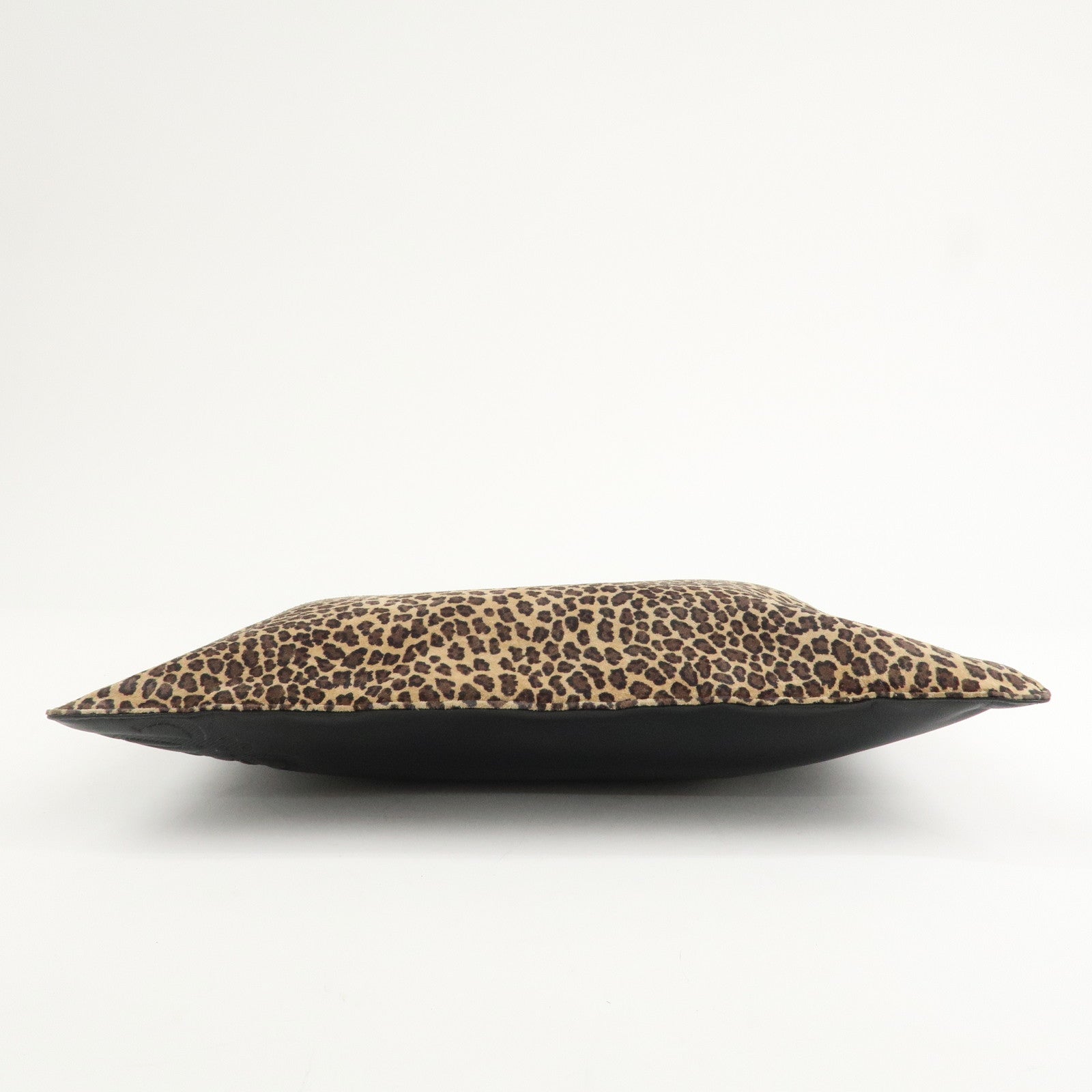 LOEWE Anagram Leather Tote Bag Leopard Black