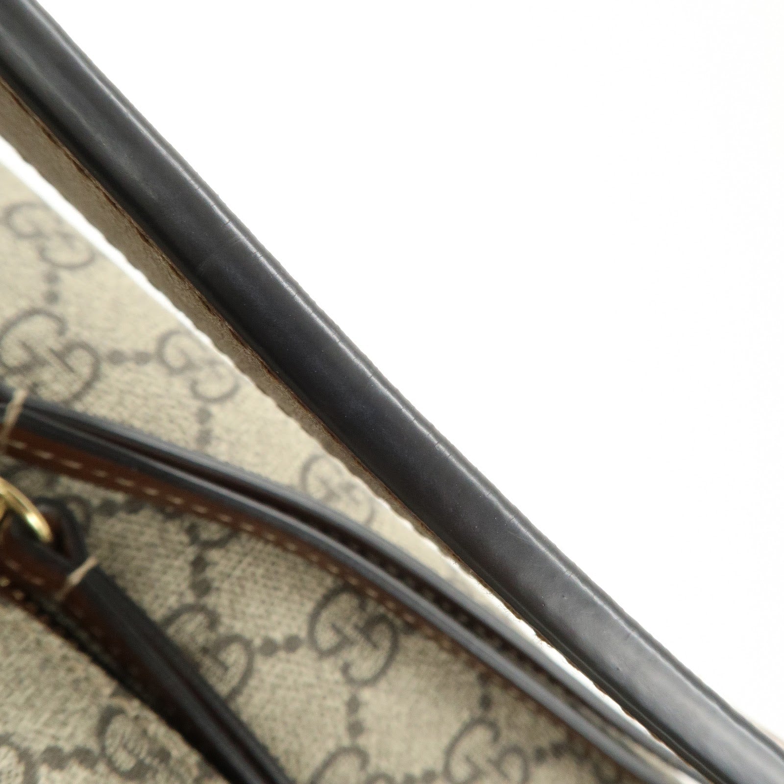 GUCCI GG Supreme Leather 2WAY Bag Shoulder Bag Beige Brown 477324 Used