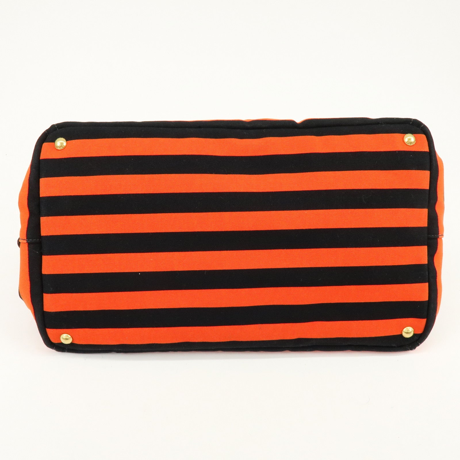 PRADA Triangle Logo Canapa Large Canvas Tote Bag Orange B1872B
