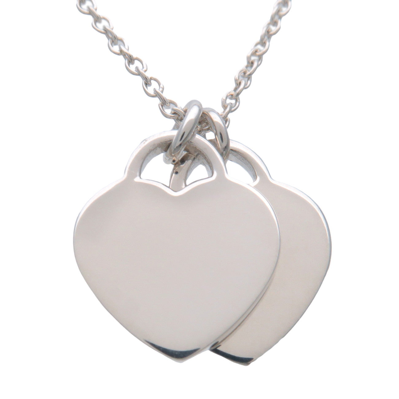 Tiffany & Co Return to Tiffany Mini Double Heart Tag Necklace SV925 Used