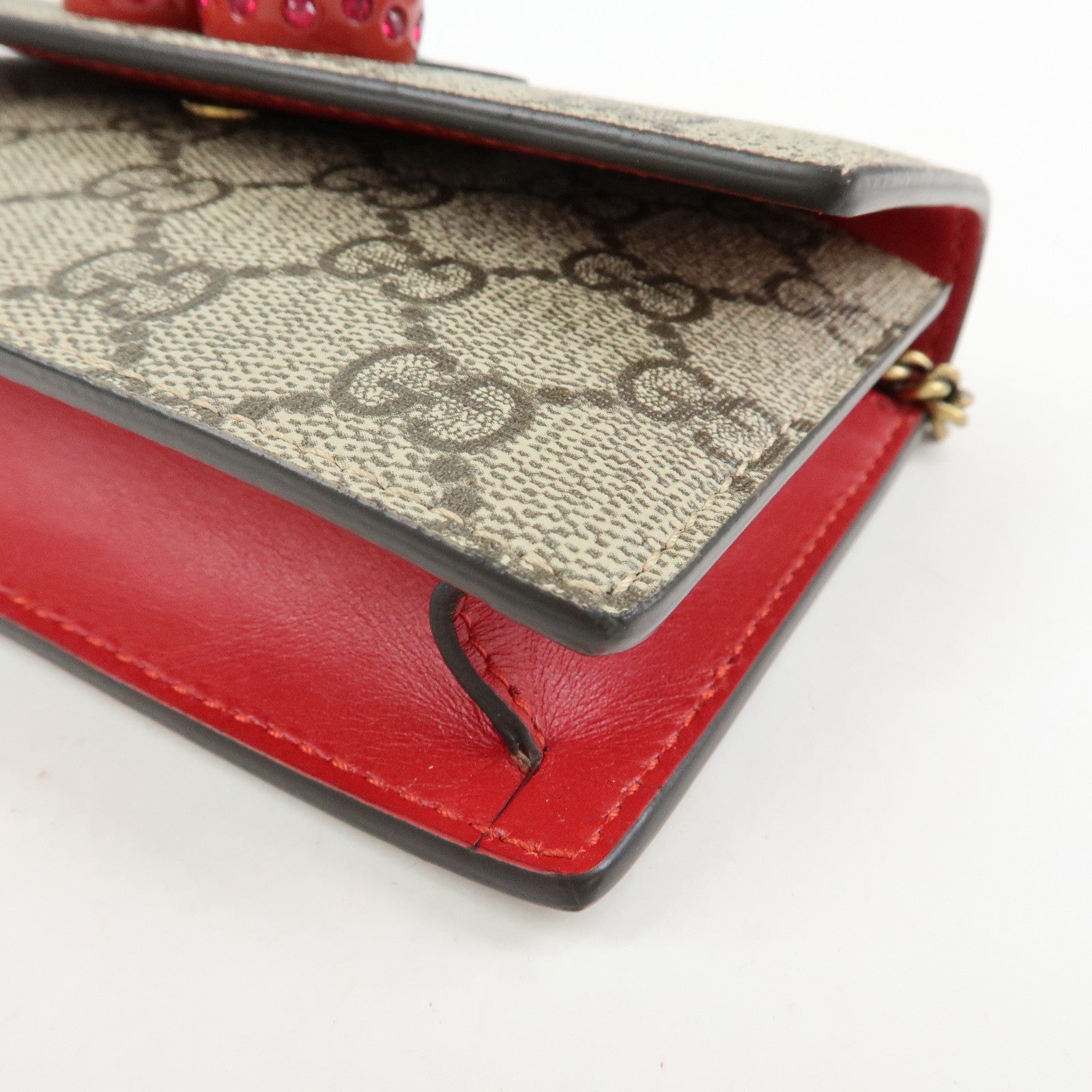 GUCCI Interlocking G Cherry GG Supreme Chain Shoulder Bag 481291