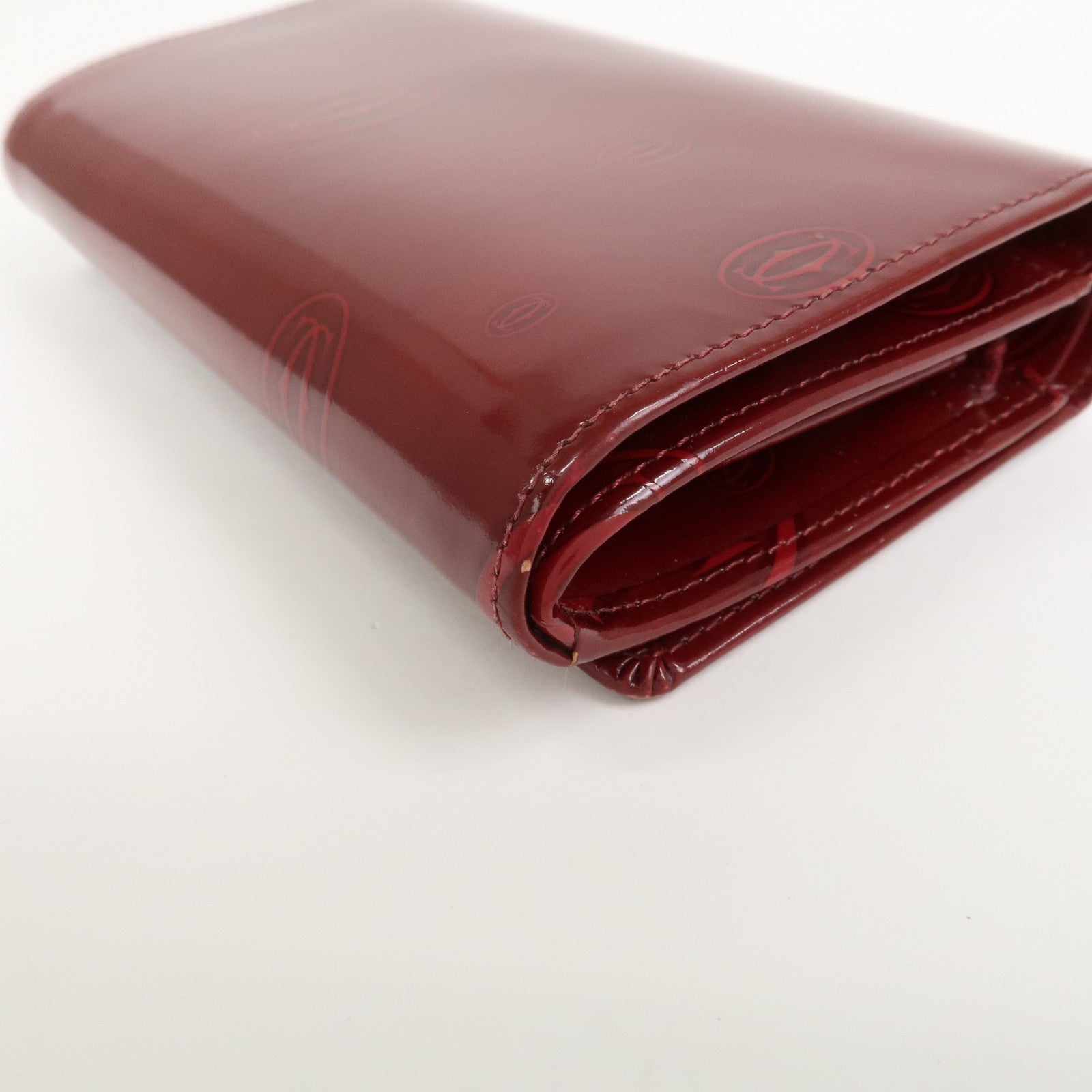 Cartier Happy Birthday Leather Compact Wallet Bordeaux