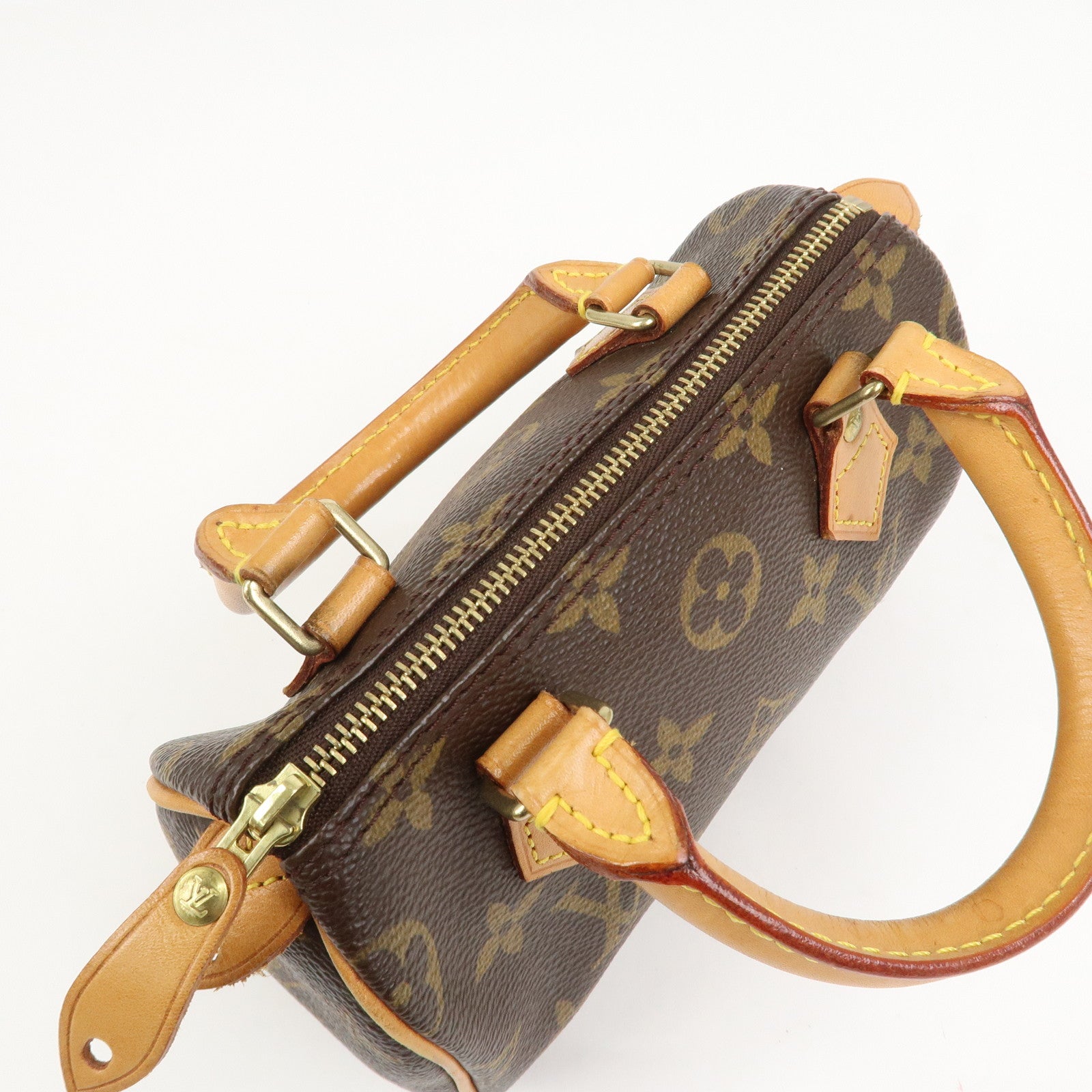 Louis Vuitton Monogram Mini Speedy Hand Bag Brown M41534