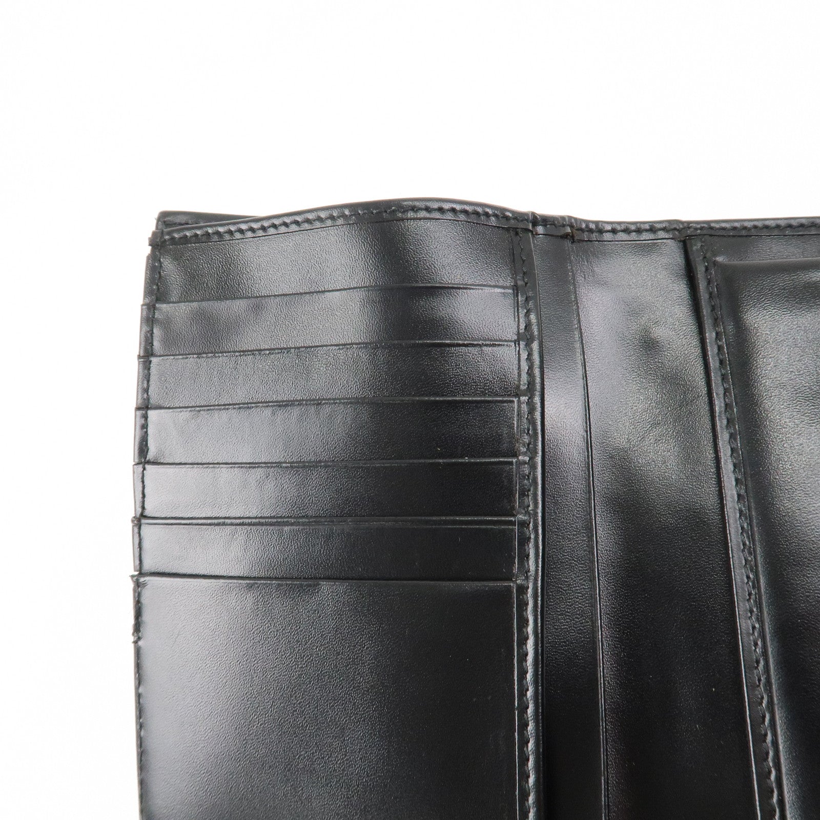 FENDI Zucchino Canvas Leather Tri-fold Wallet Black 8M0011 Used