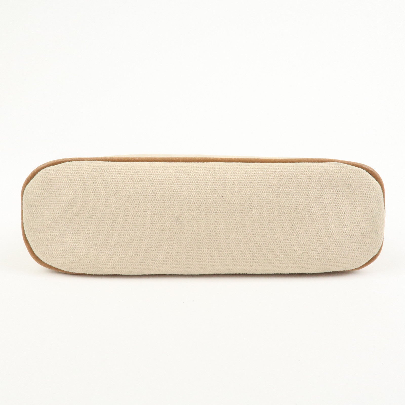 HERMES Bolide Mini Cotton Leather Pouch Natural