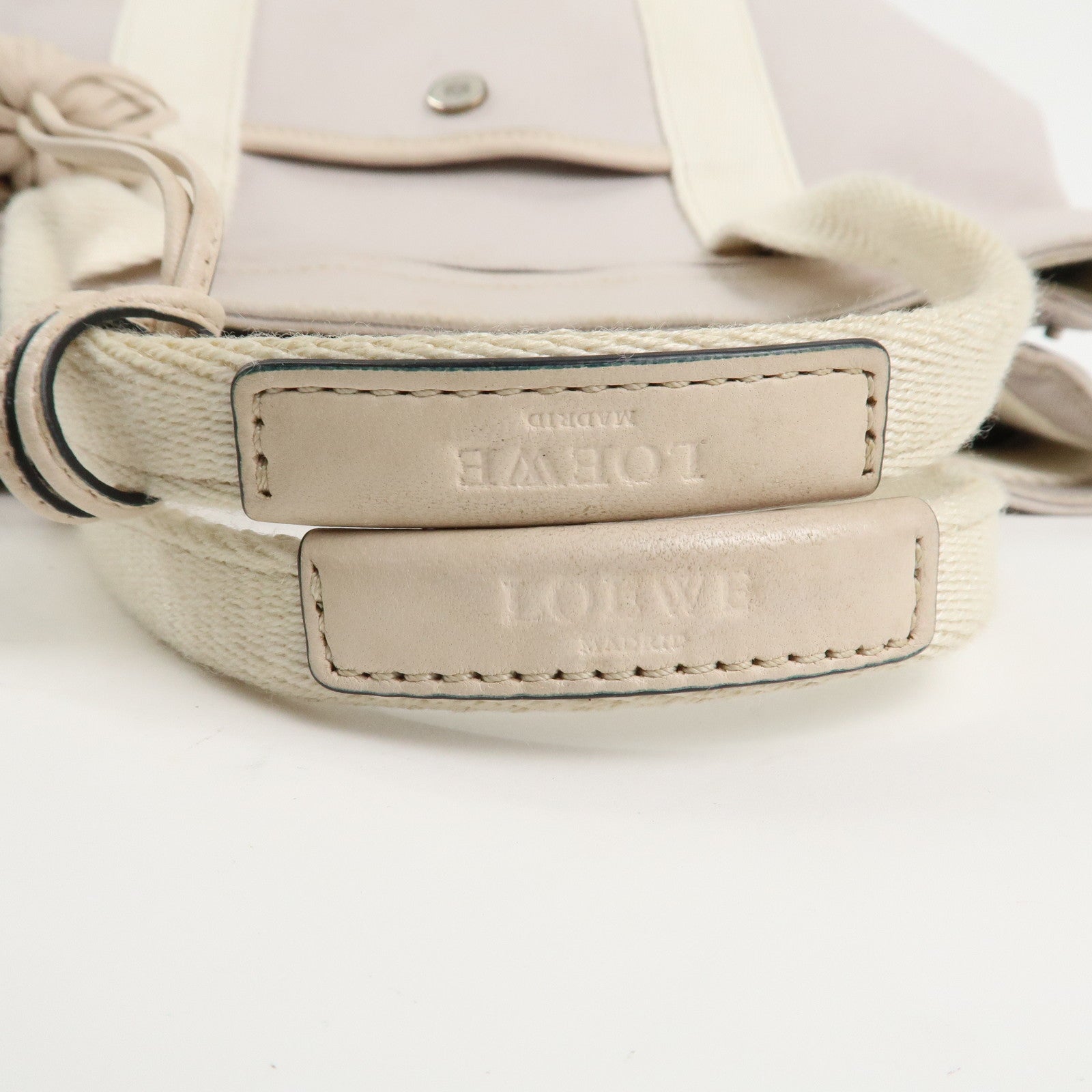 LOEWE Anagram Logo Canvas 2WAY Bag Shoulder Bag Hand Bag Gray