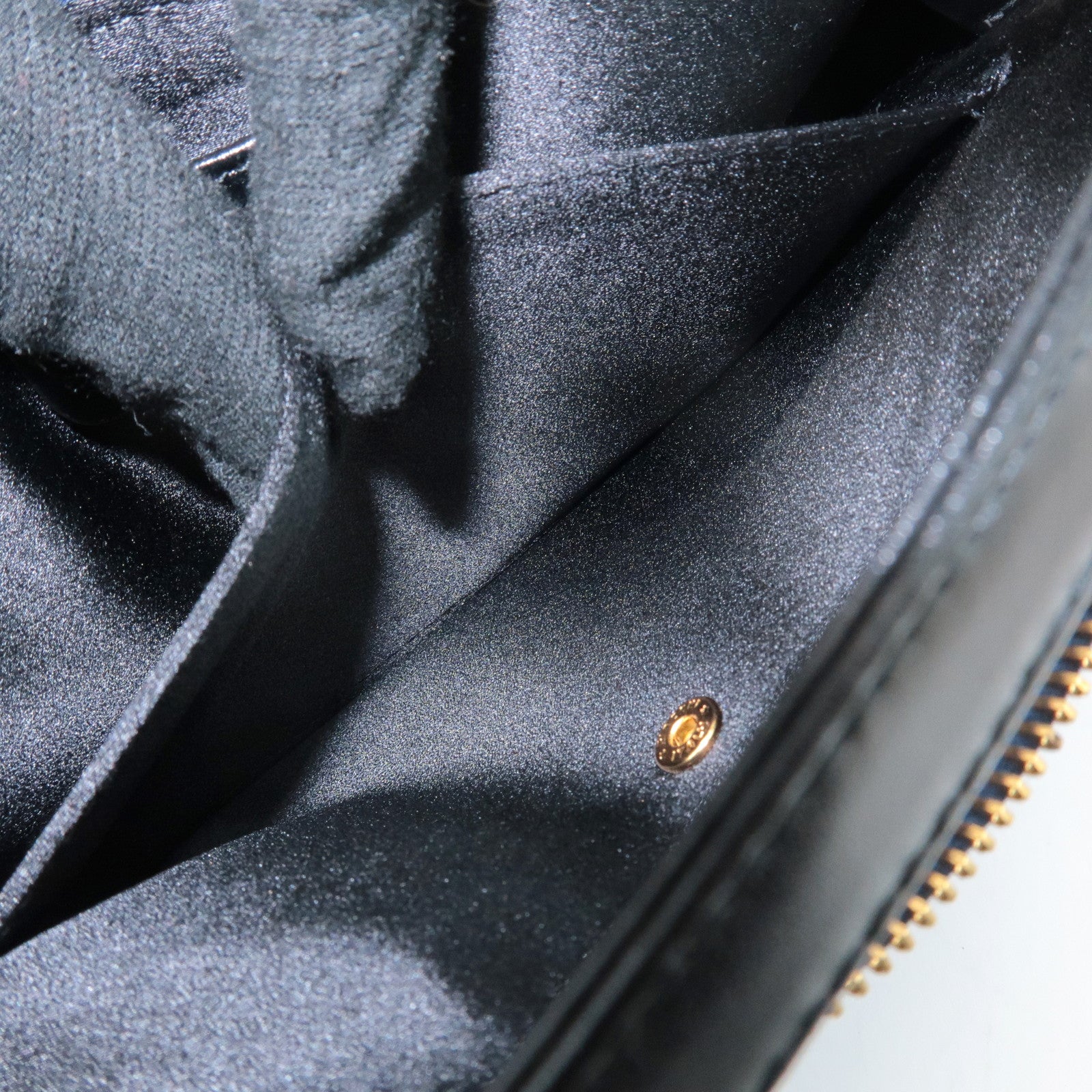 BVLGARI Logo Mania Denim Shoulder Bag Black Navy Blue Used