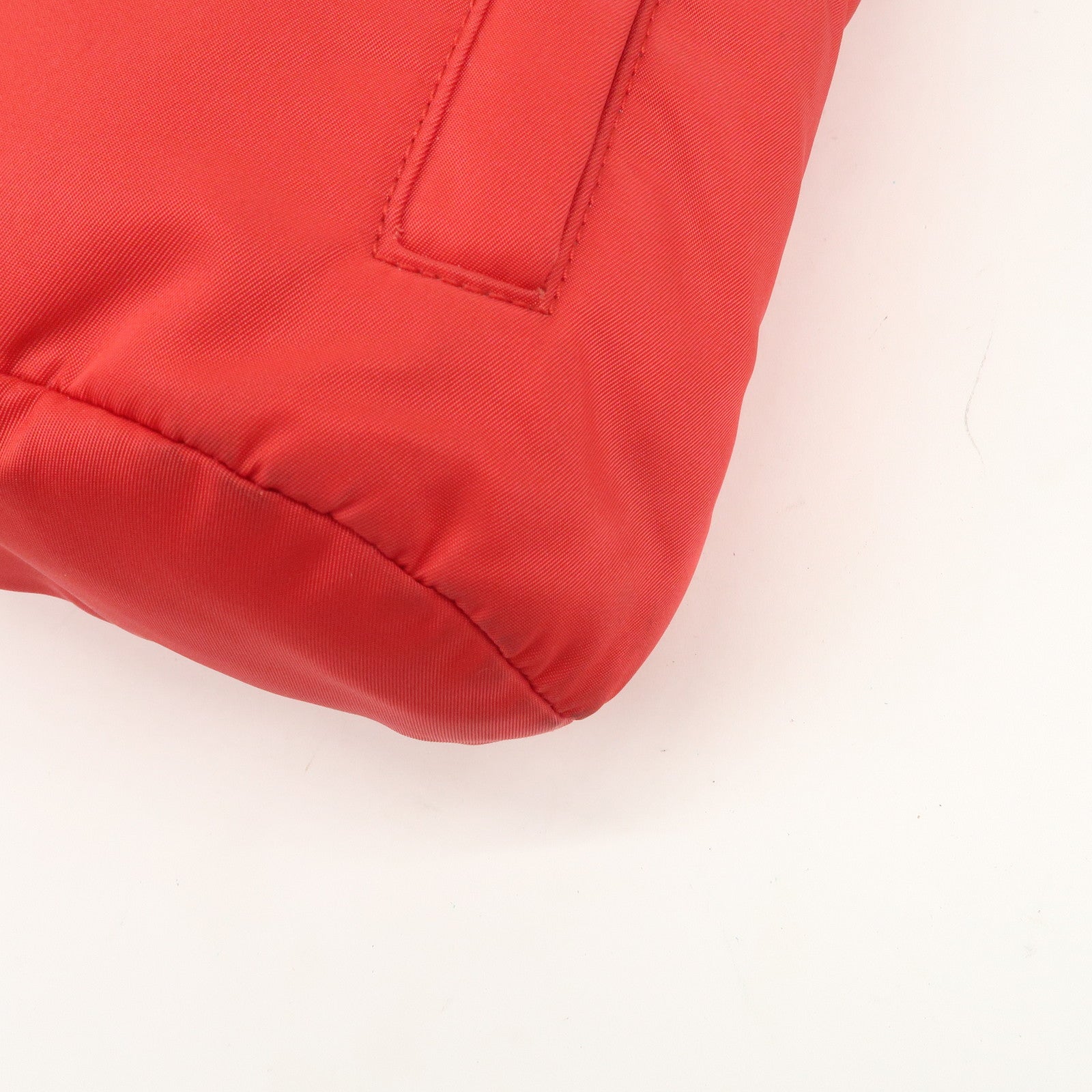 PRADA Triangle Logo Re-Nylon Leather Body Bag Red 2VZ092