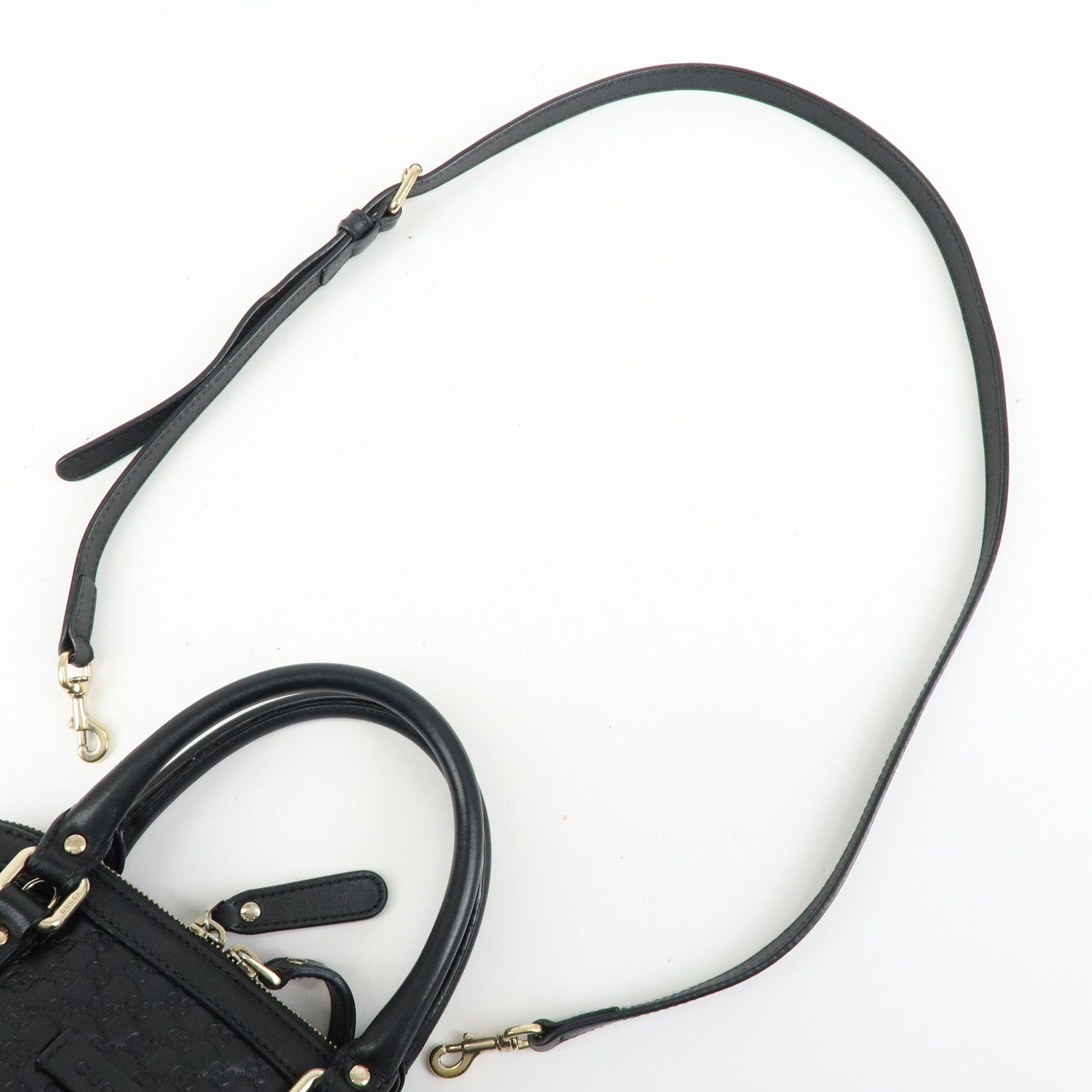 GUCCI Microguccissima Leather 2Way Bag Hand Bag Black 449654