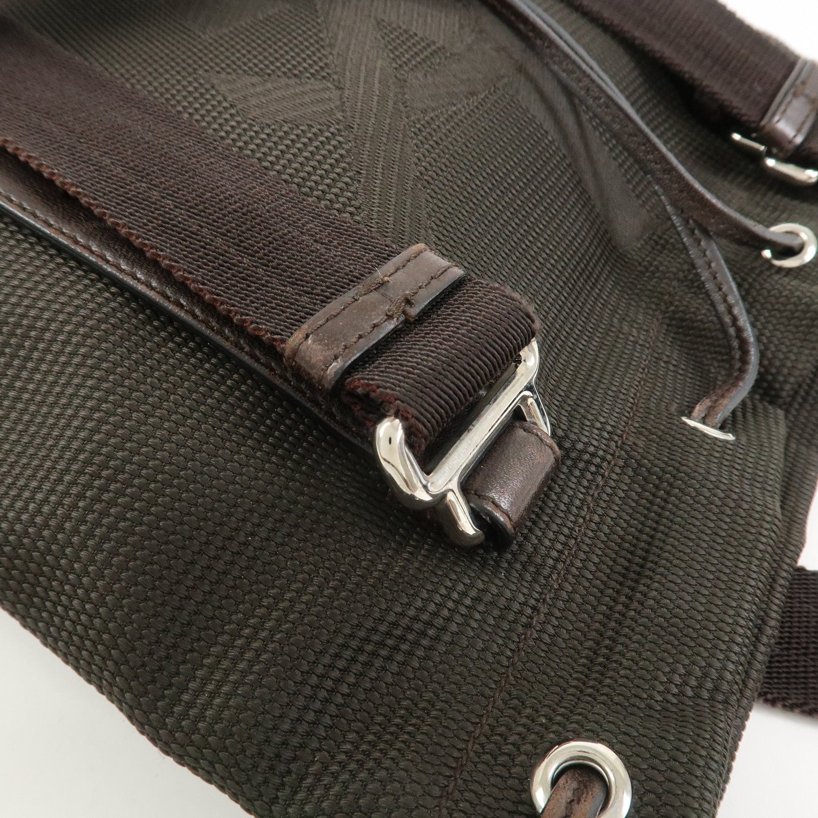 SAINT LAURENT PARIS Kahala Nylon Leather Tote Bag Brown 123435