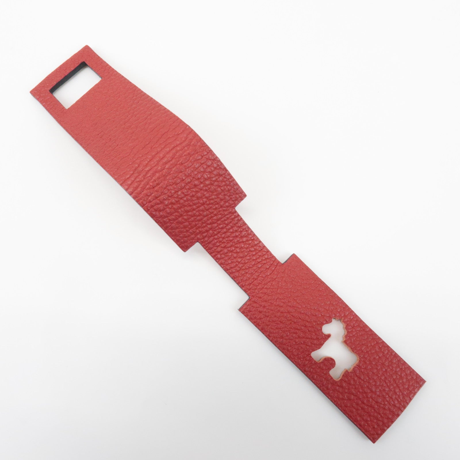 HERMES Veau Epsom Togo Leather Petit H Horse Baggage Tag Bordeaux