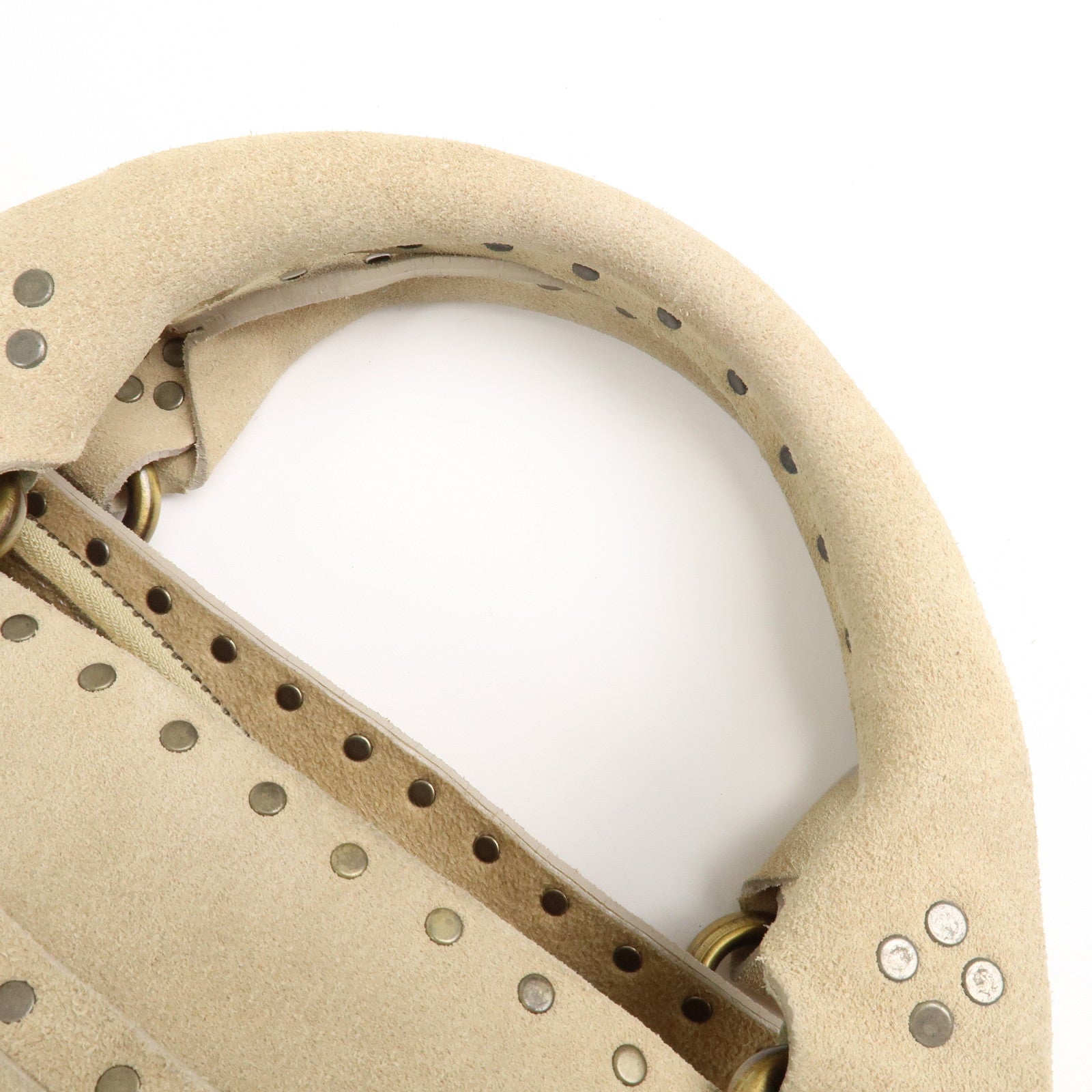 CELINE Suede Boogie Bag Hand Bag Tote Bag Ivory CE00/38 Used