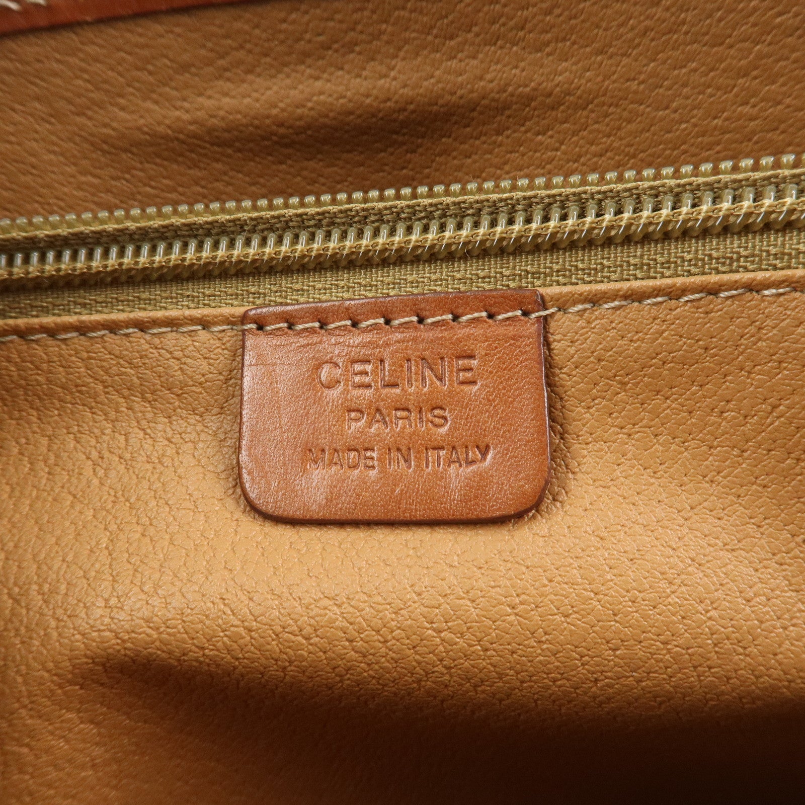 CELINE Macadam PVC Leather Tote Bag Hand Bag Shoulder Bag Brown