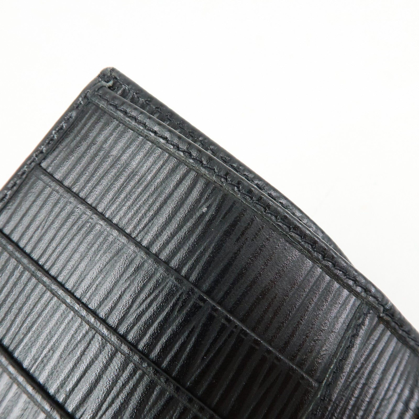 FENDI Embossed Leather Long Flap Wallet Black 30858