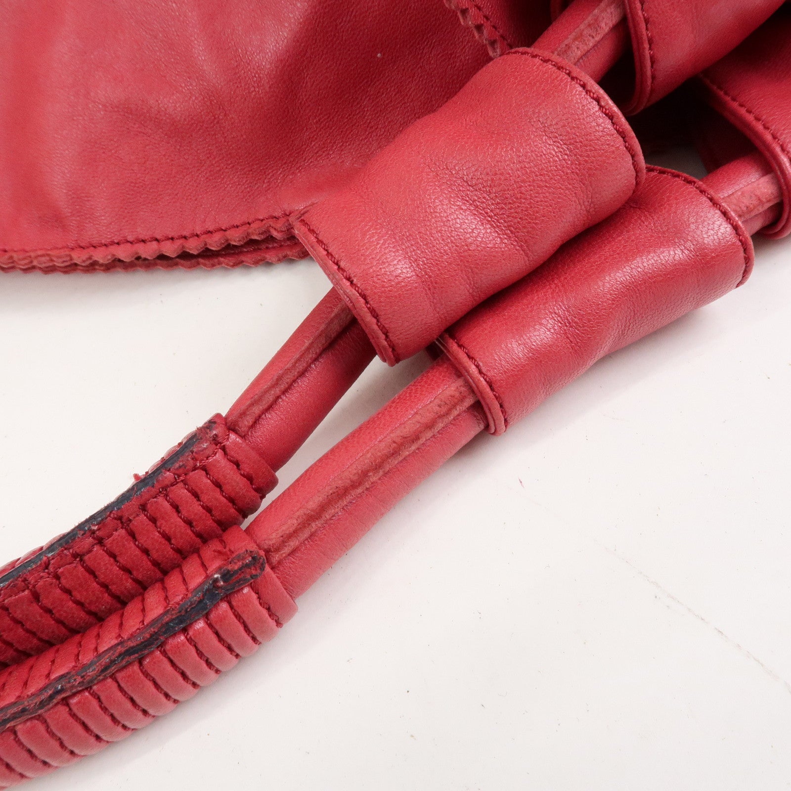 LOEWE Anagram Nappa Leather Nappa Aire Hand Bag Shoulder Bag Red