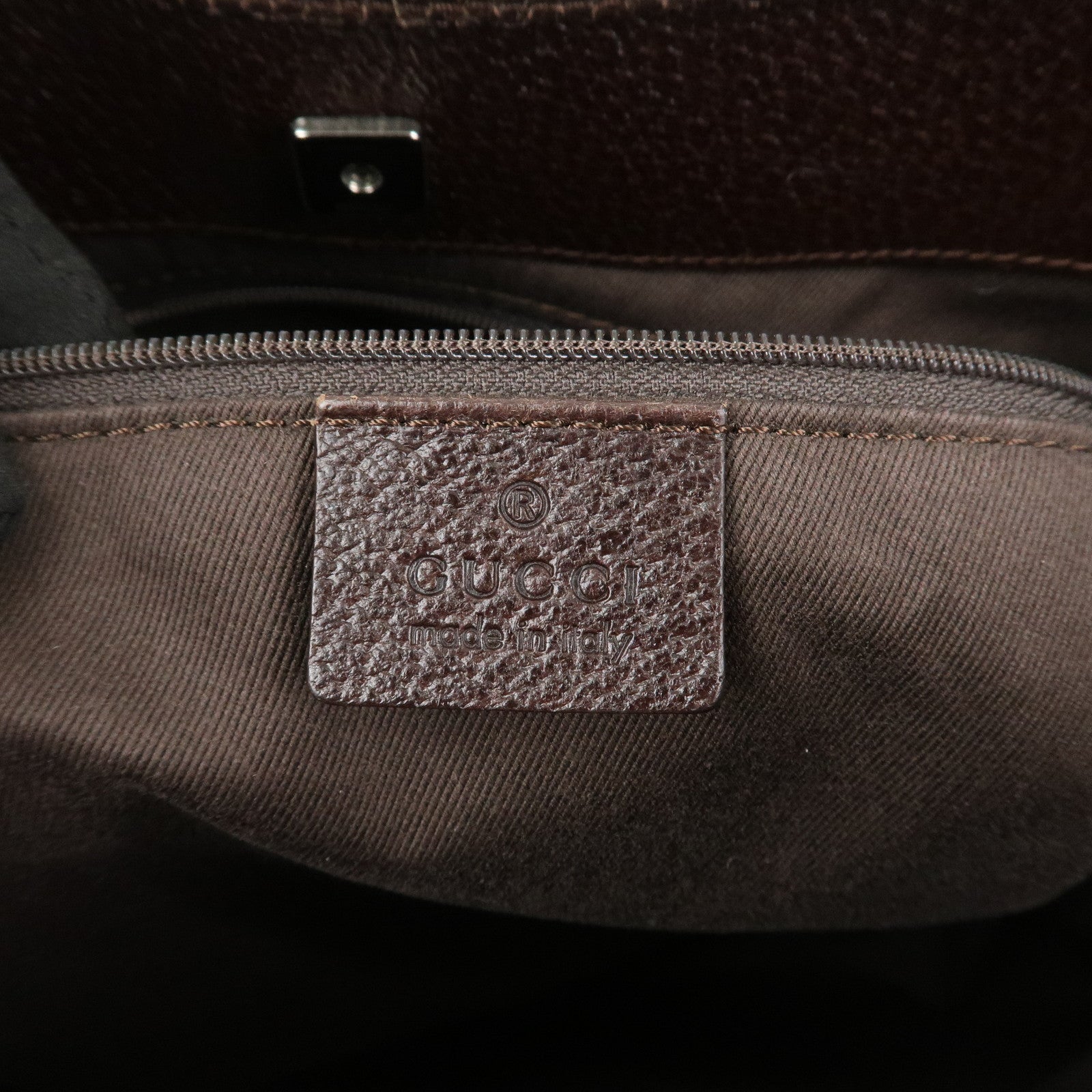 GUCCI GG Monogram Canvas Leather Tote Bag Shoulder Bag Brown 113016