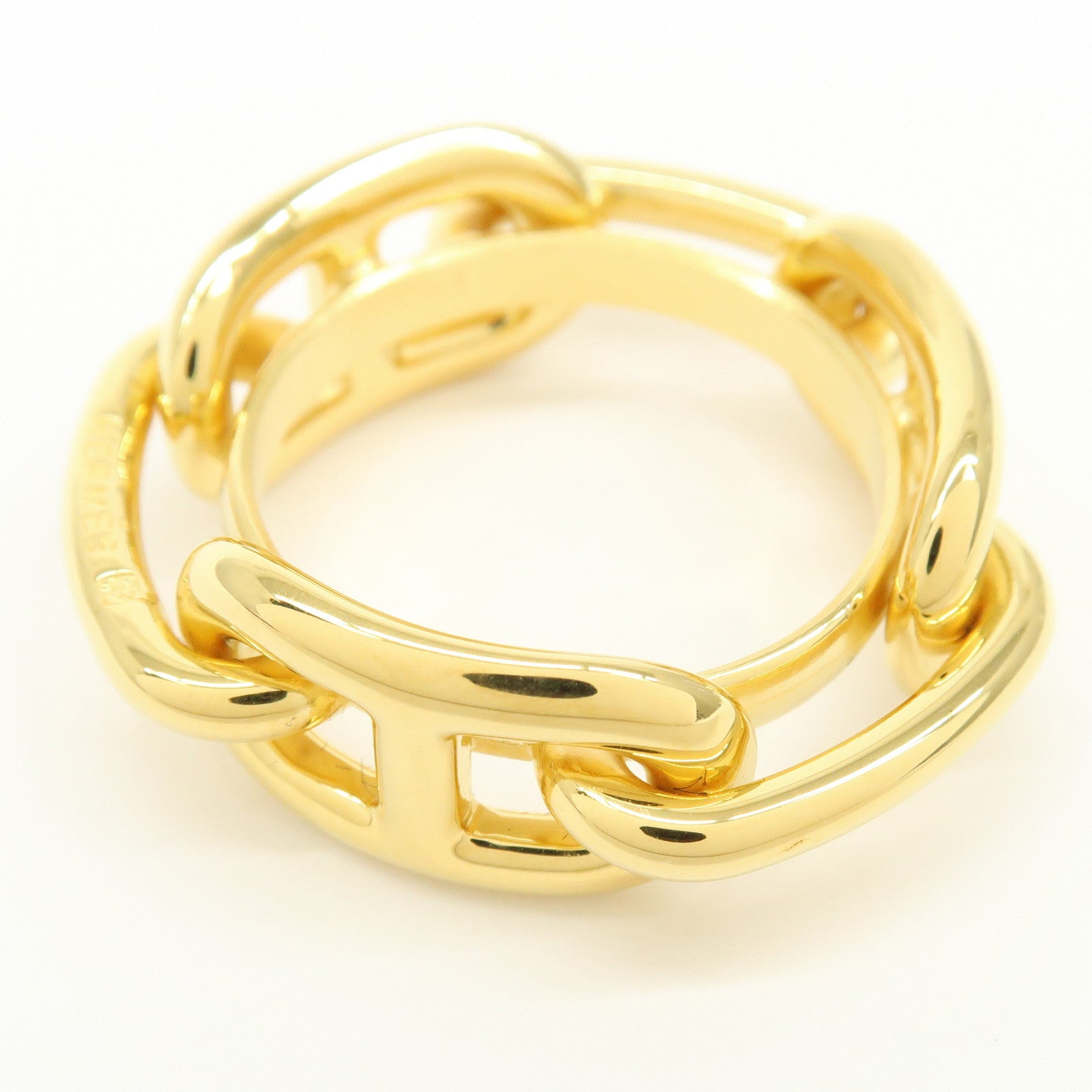 HERMES Scarf Ring 90 Legato Chaine d'Ancre Enchainee Gold