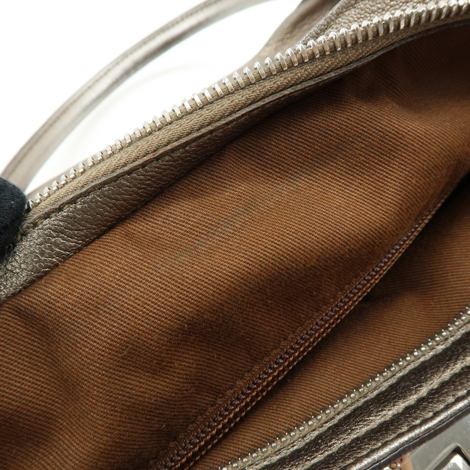 Ferragamo Gancini Leather Hand Bag Shoulder Bag Bronze