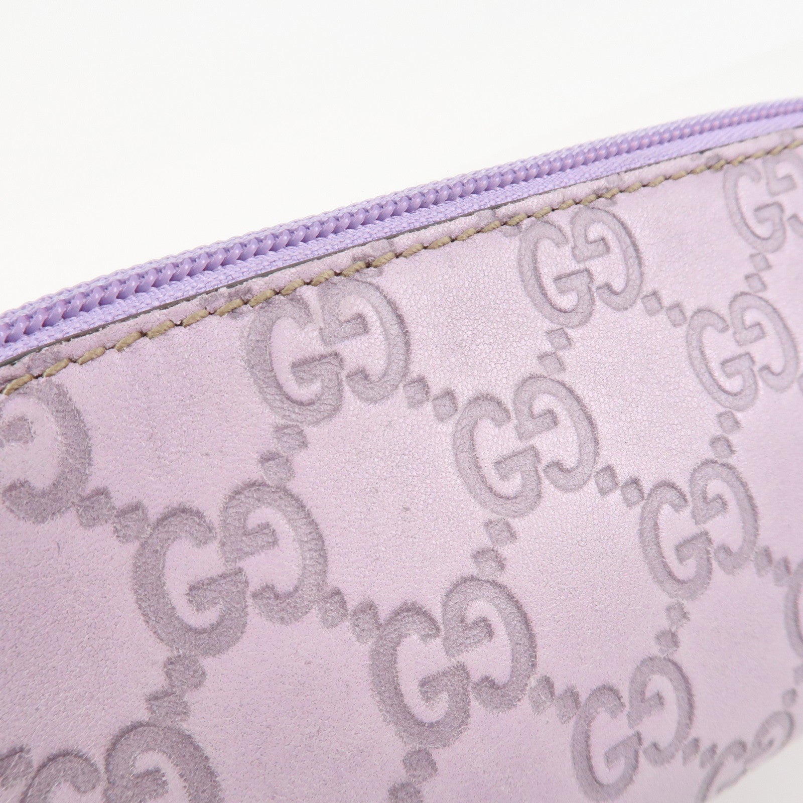 GUCCI Guccissima Leather Cosmetic Pouch Purple 272367 Used