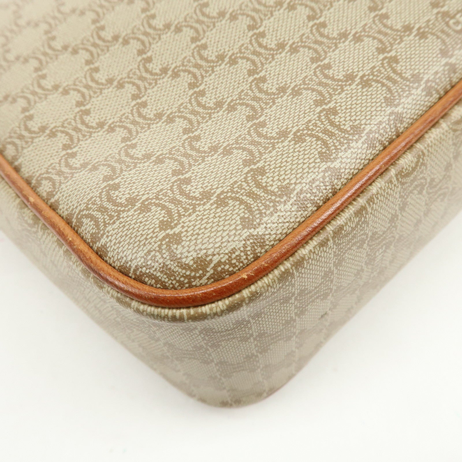 CELINE Macadam PVC Leather Shoulder Bag Crossbody Bag Beige