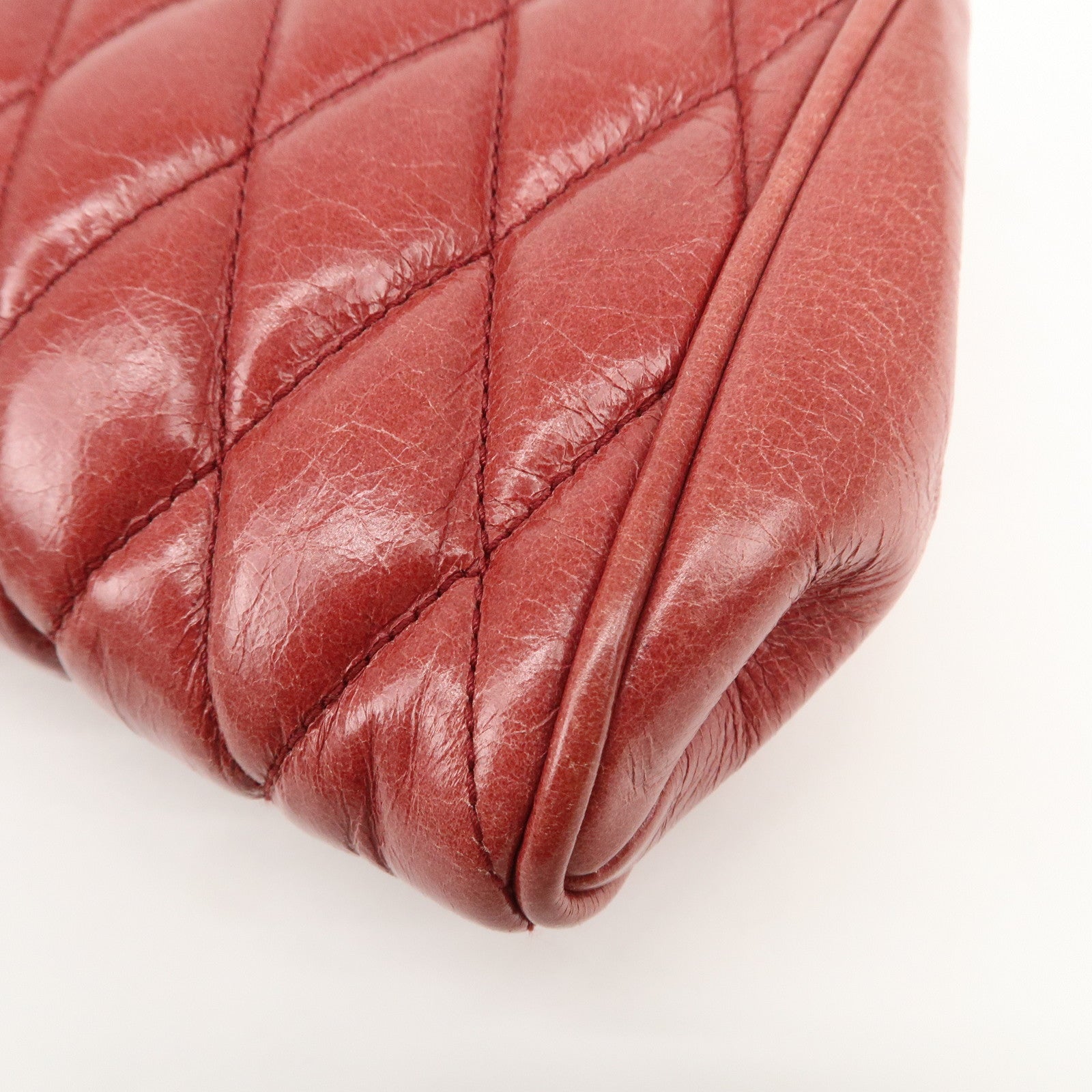 MIU MIU Matelasse Leather MI Clutch Bag Pink 5N1455