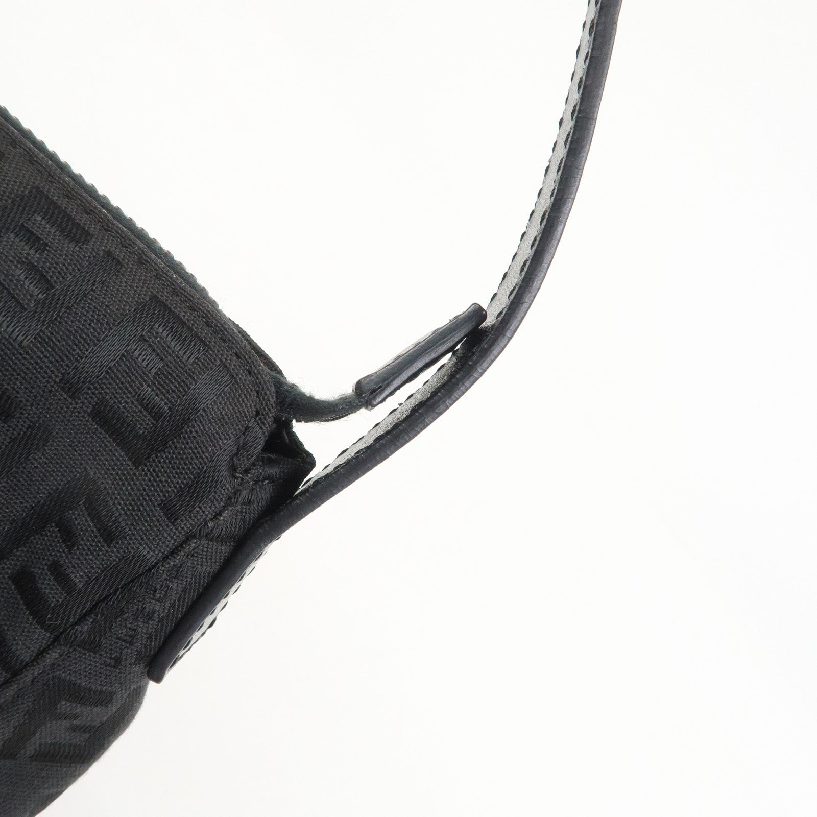 FENDI Zucchino Shoulder Bag Hand Bag Black 8BR444