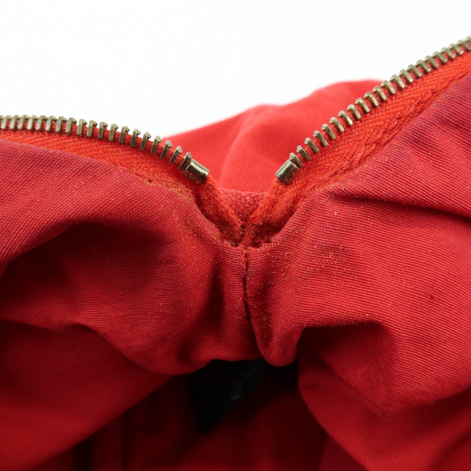 HERMES Cotton Canvas Bolide Pouch GM Cosmetic Pouch Red